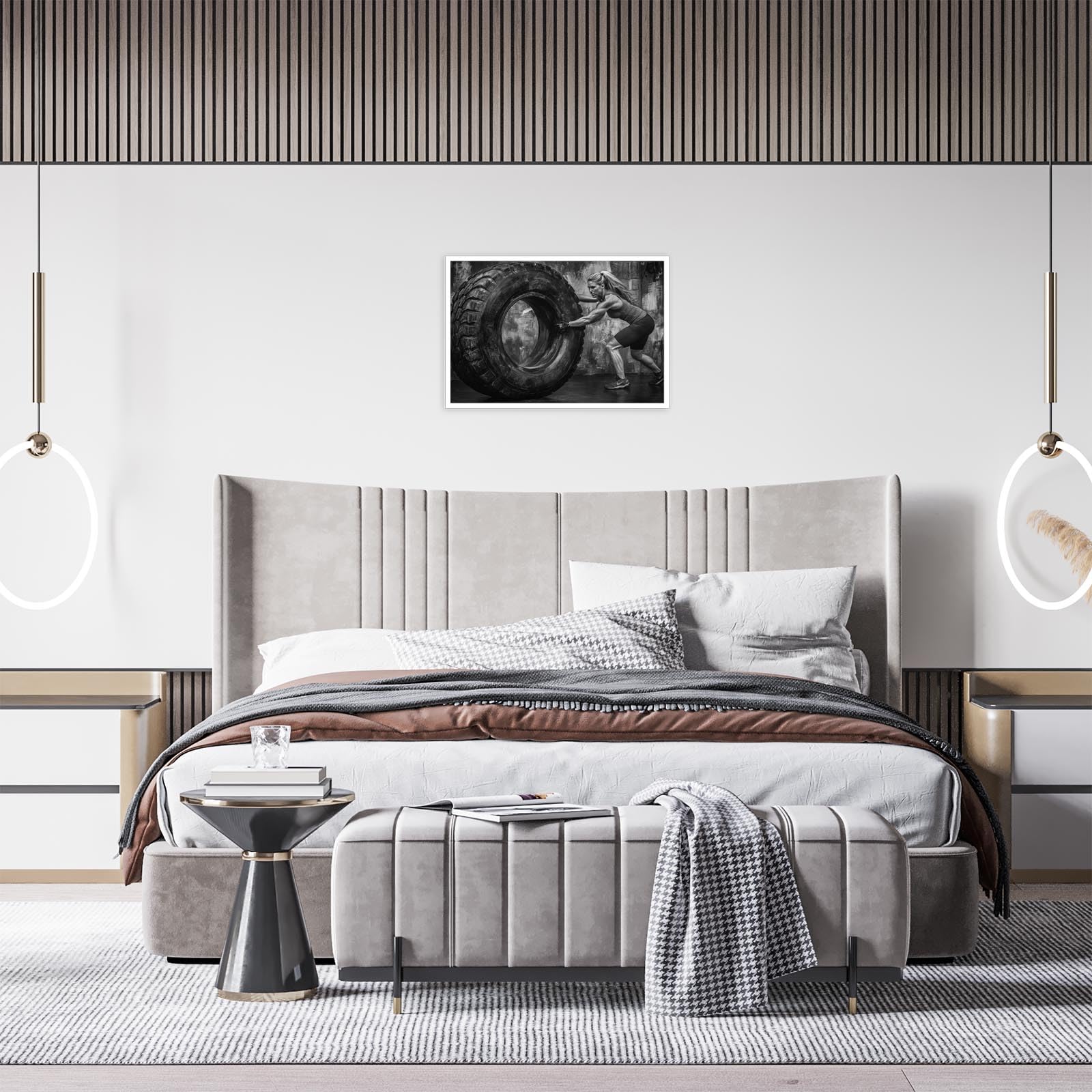 Foto 4 pulgar | Póster Mural En Blanco Y Negro Para Mujeres Con Motivación Para Hacer Ejercicio - Venta Internacional.