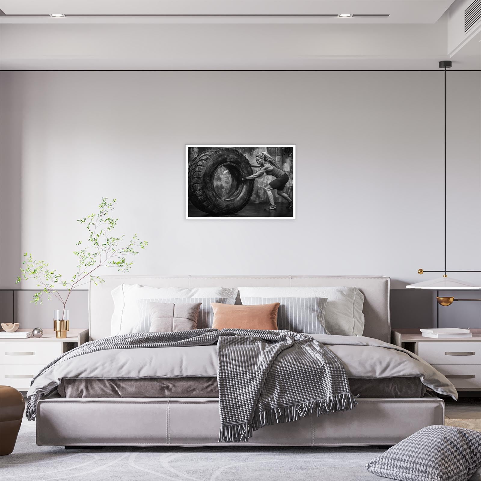 Foto 5 pulgar | Póster Mural En Blanco Y Negro Para Mujeres Con Motivación Para Hacer Ejercicio - Venta Internacional.