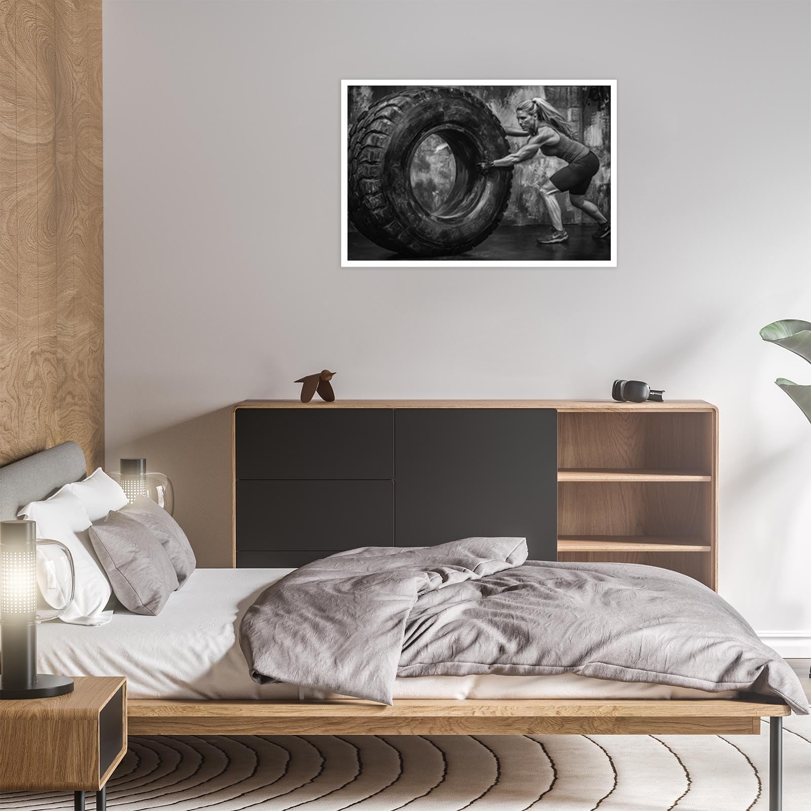 Foto 5 | Póster Mural En Blanco Y Negro Para Mujeres Con Motivación Para Hacer Ejercicio - Venta Internacional.
