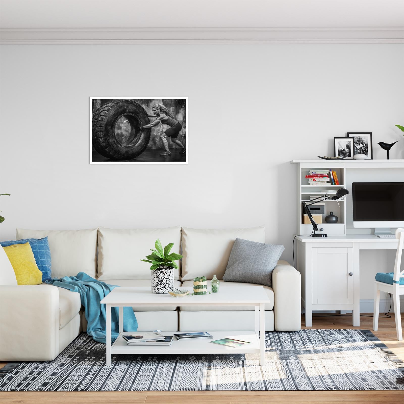Foto 7 pulgar | Póster Mural En Blanco Y Negro Para Mujeres Con Motivación Para Hacer Ejercicio - Venta Internacional.