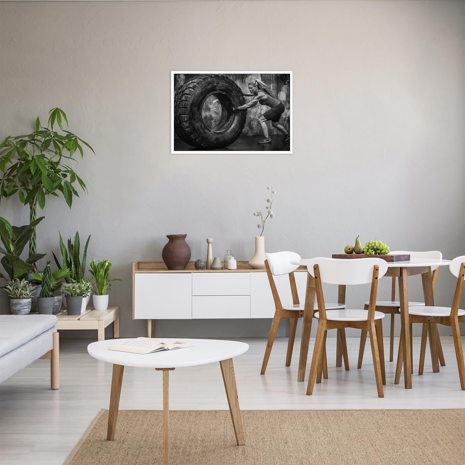 Foto 8 pulgar | Póster Mural En Blanco Y Negro Para Mujeres Con Motivación Para Hacer Ejercicio - Venta Internacional.