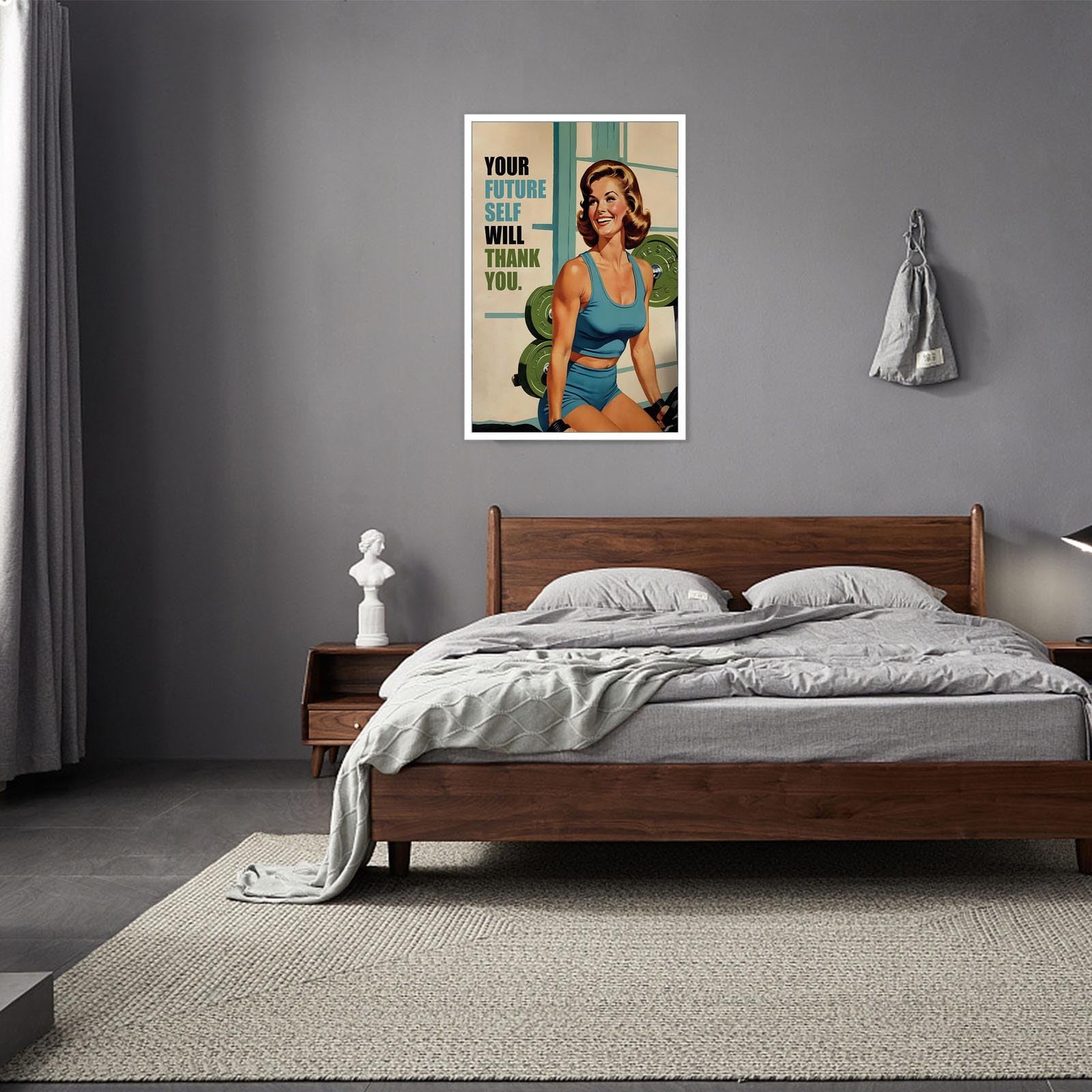 Foto 5 | Pósteres De Lienzo Retro Para Gimnasio, Niña, Ejercicio, Pared, 40 X 60 Cm - Venta Internacional.
