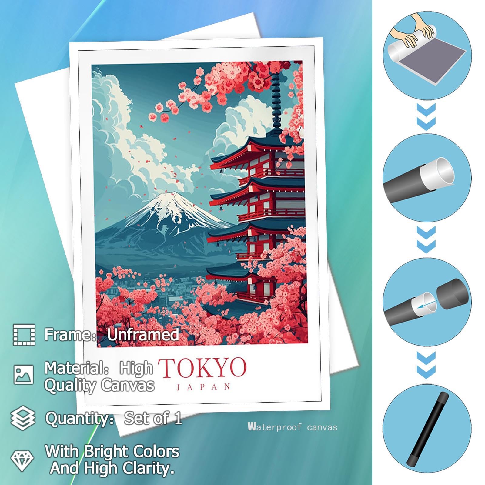 Foto 3 pulgar | Pósteres De Lienzo Con El Moderno Paisaje De La Ciudad De Tokio, 40 X 60 Cm, Sin Marco - Venta Internacional.