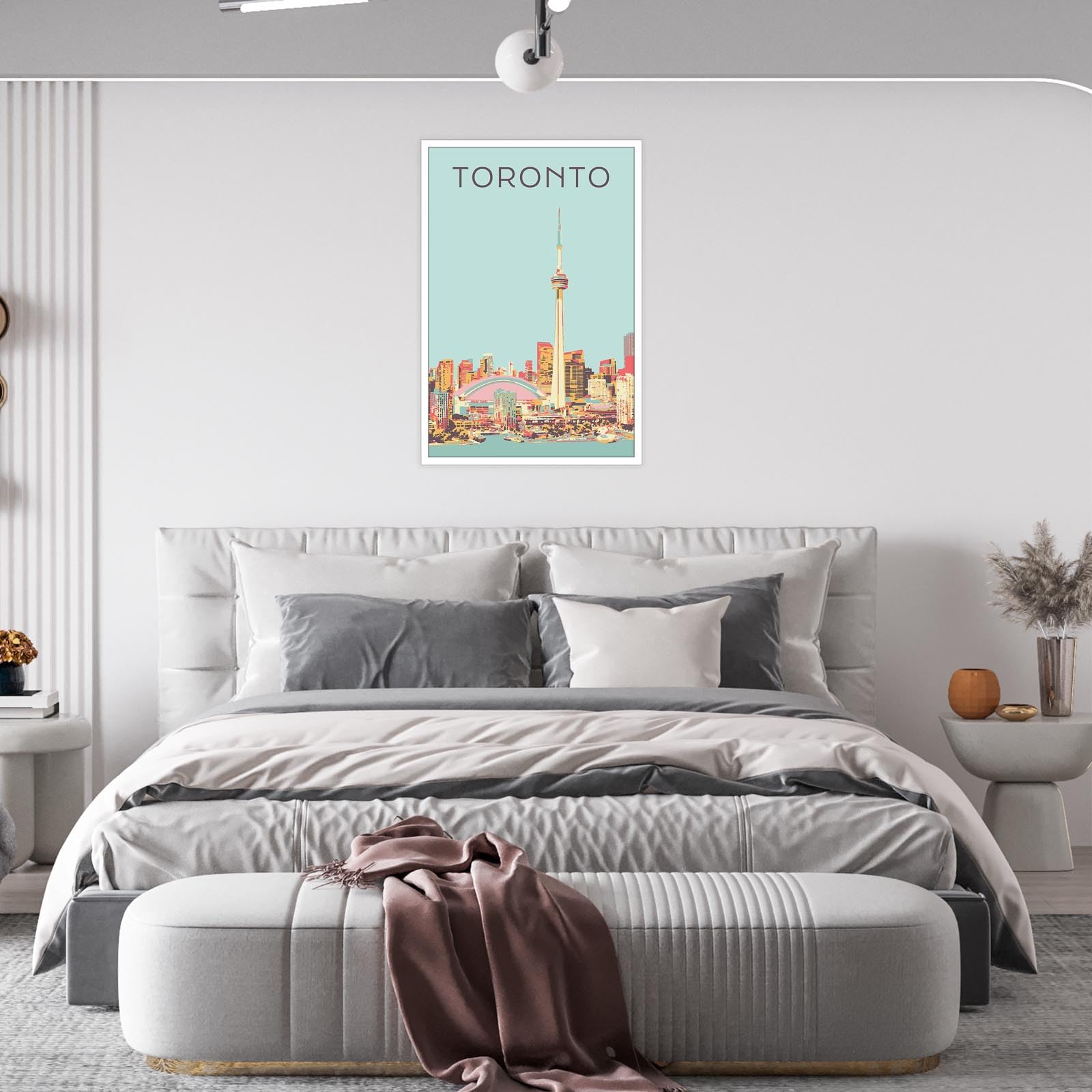 Foto 3 | Pósteres De Lienzo Vintage Con Paisaje De La Ciudad De Toronto, 40 X 60 Cm - Venta Internacional.