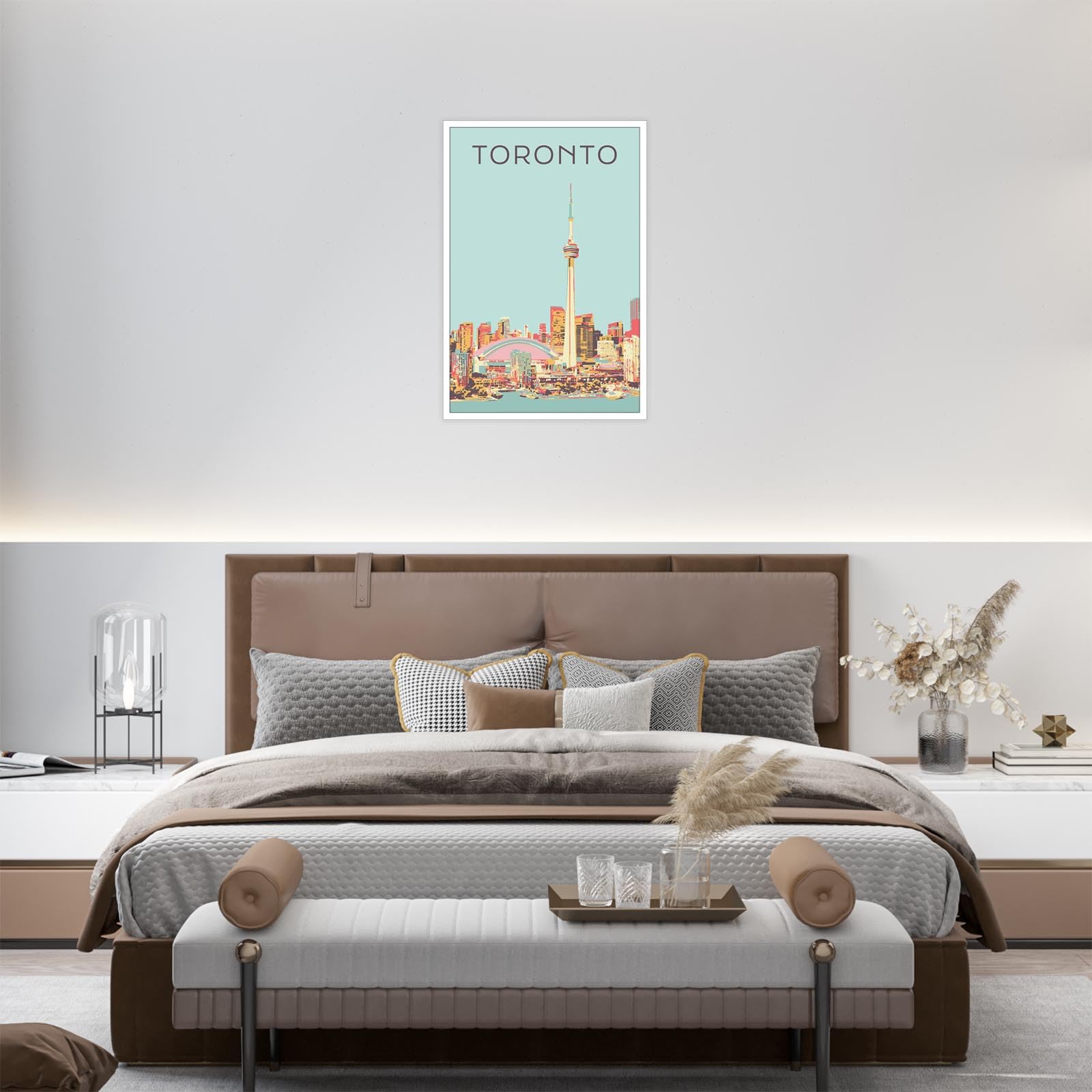 Foto 5 pulgar | Pósteres De Lienzo Vintage Con Paisaje De La Ciudad De Toronto, 40 X 60 Cm - Venta Internacional.