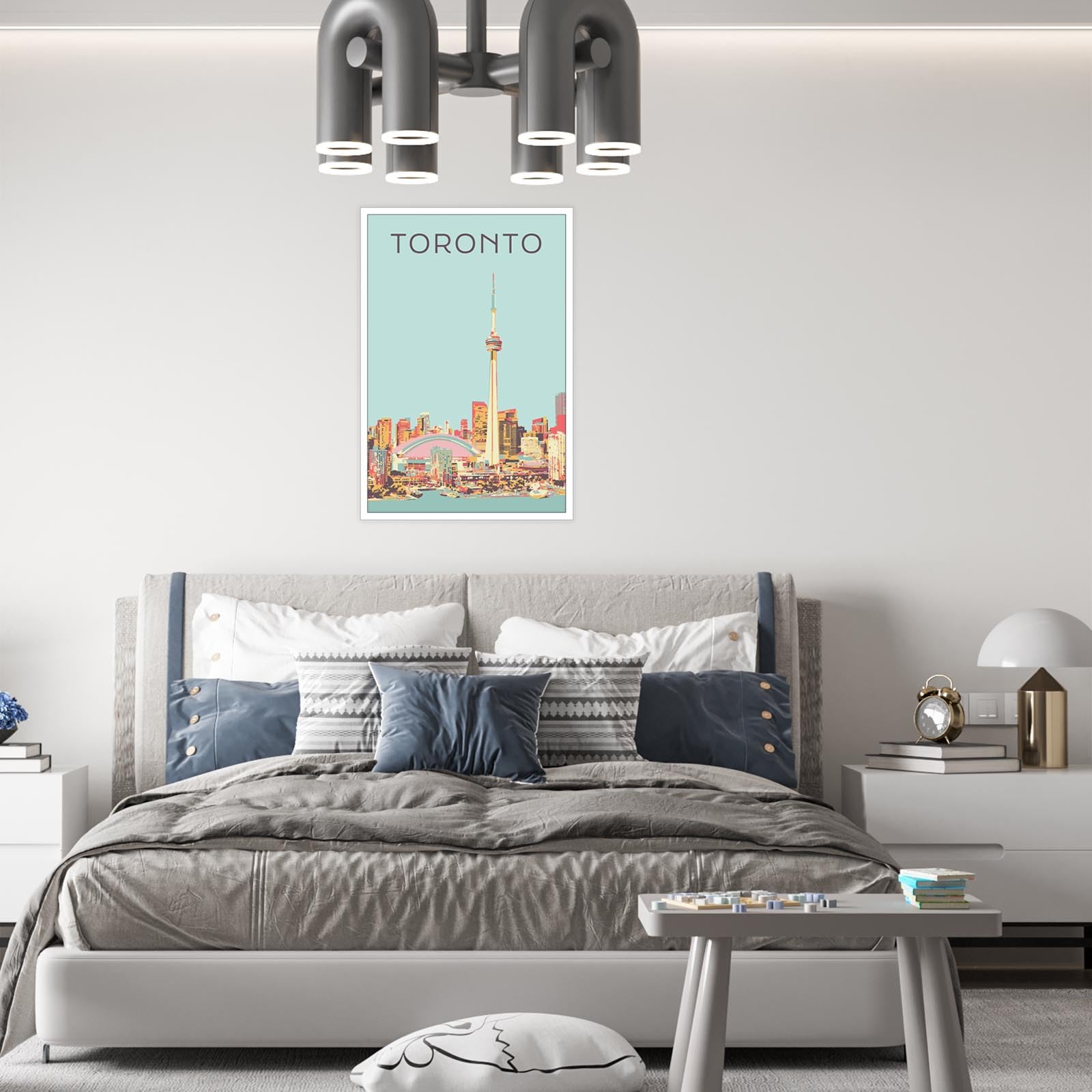 Foto 6 pulgar | Pósteres De Lienzo Vintage Con Paisaje De La Ciudad De Toronto, 40 X 60 Cm - Venta Internacional.