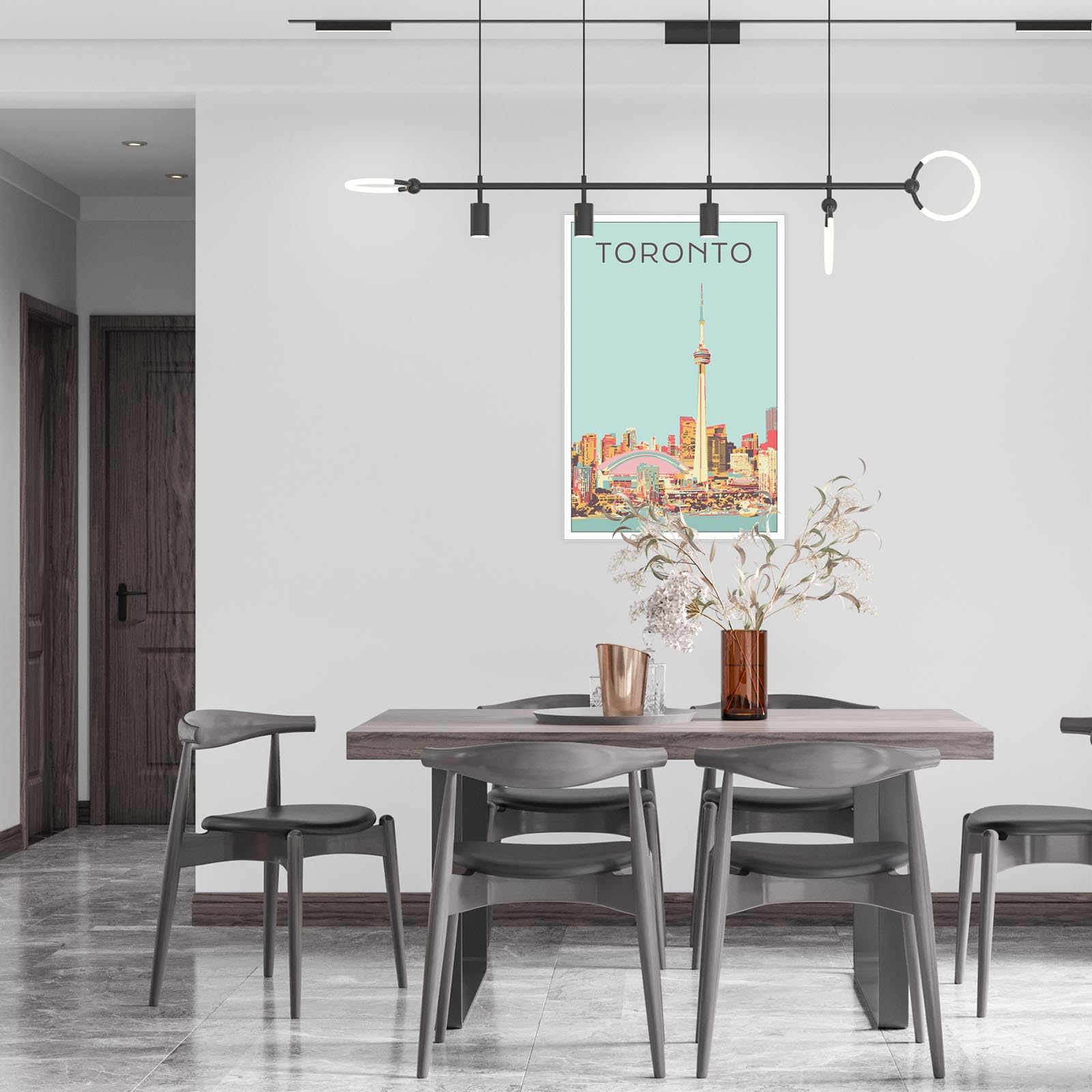 Foto 7 | Pósteres De Lienzo Vintage Con Paisaje De La Ciudad De Toronto, 40 X 60 Cm - Venta Internacional.