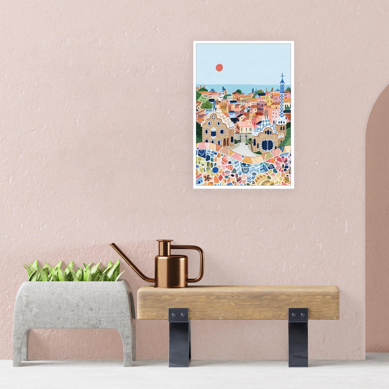 Foto 7 | Pósteres Sobre Lienzo Para Pared, Paisaje De La Ciudad De Barcelona, 40 X 60 Cm - Venta Internacional.