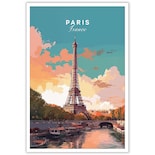 Decoración Mural Vintage Con Paisaje De La Ciudad De París, Torre Eiffel, 40 X 60 Cm - Venta Internacional.