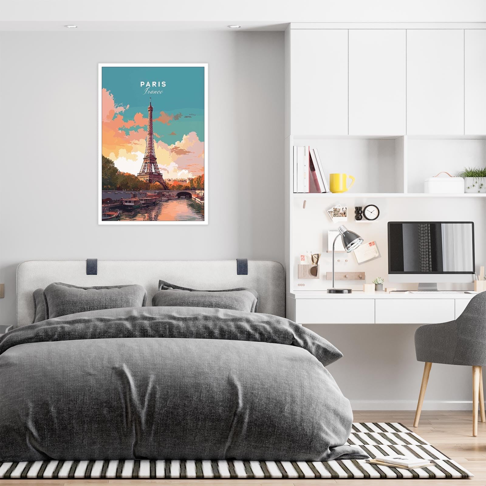 Foto 3 | Decoración Mural Vintage Con Paisaje De La Ciudad De París, Torre Eiffel, 40 X 60 Cm - Venta Internacional.