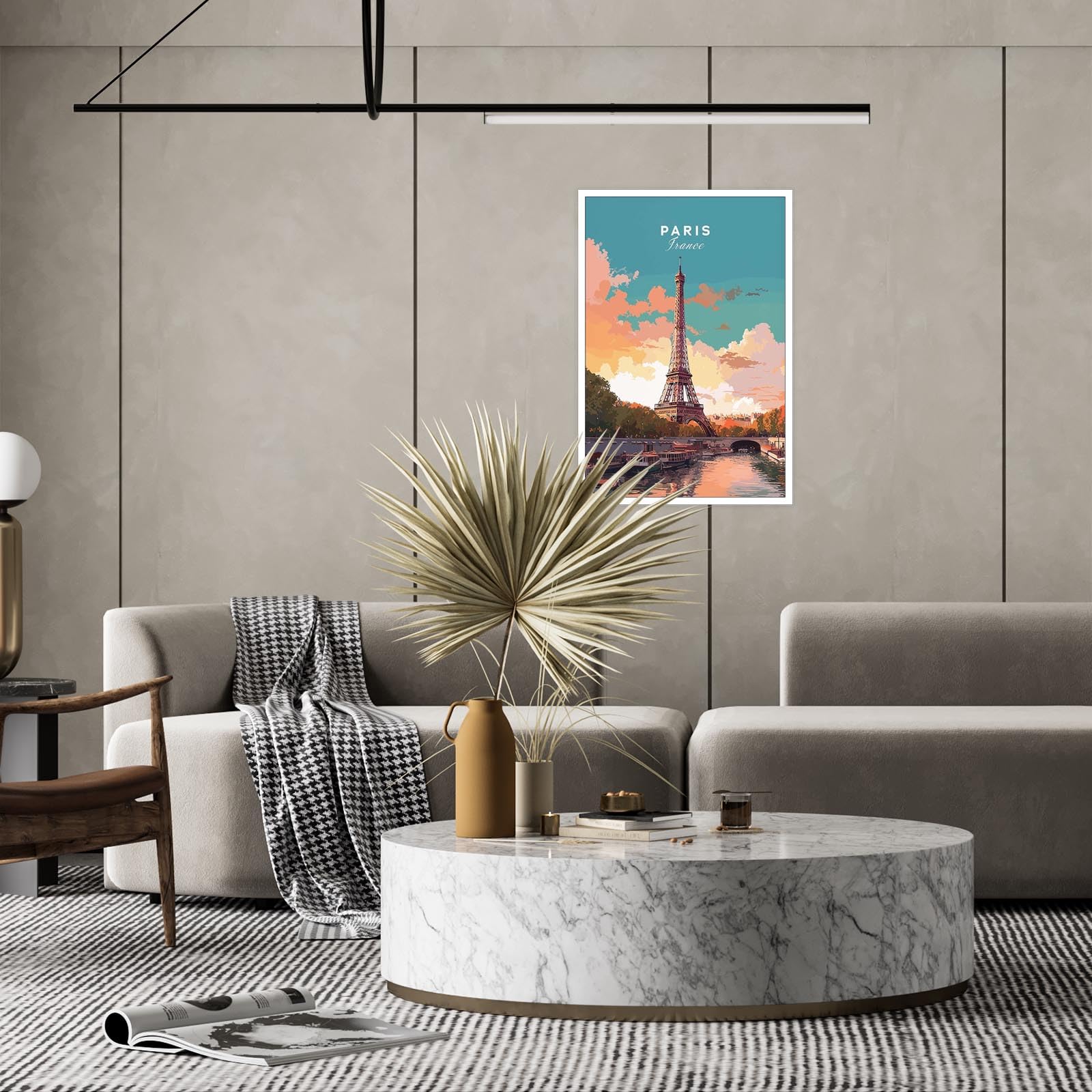 Foto 4 | Decoración Mural Vintage Con Paisaje De La Ciudad De París, Torre Eiffel, 40 X 60 Cm - Venta Internacional.