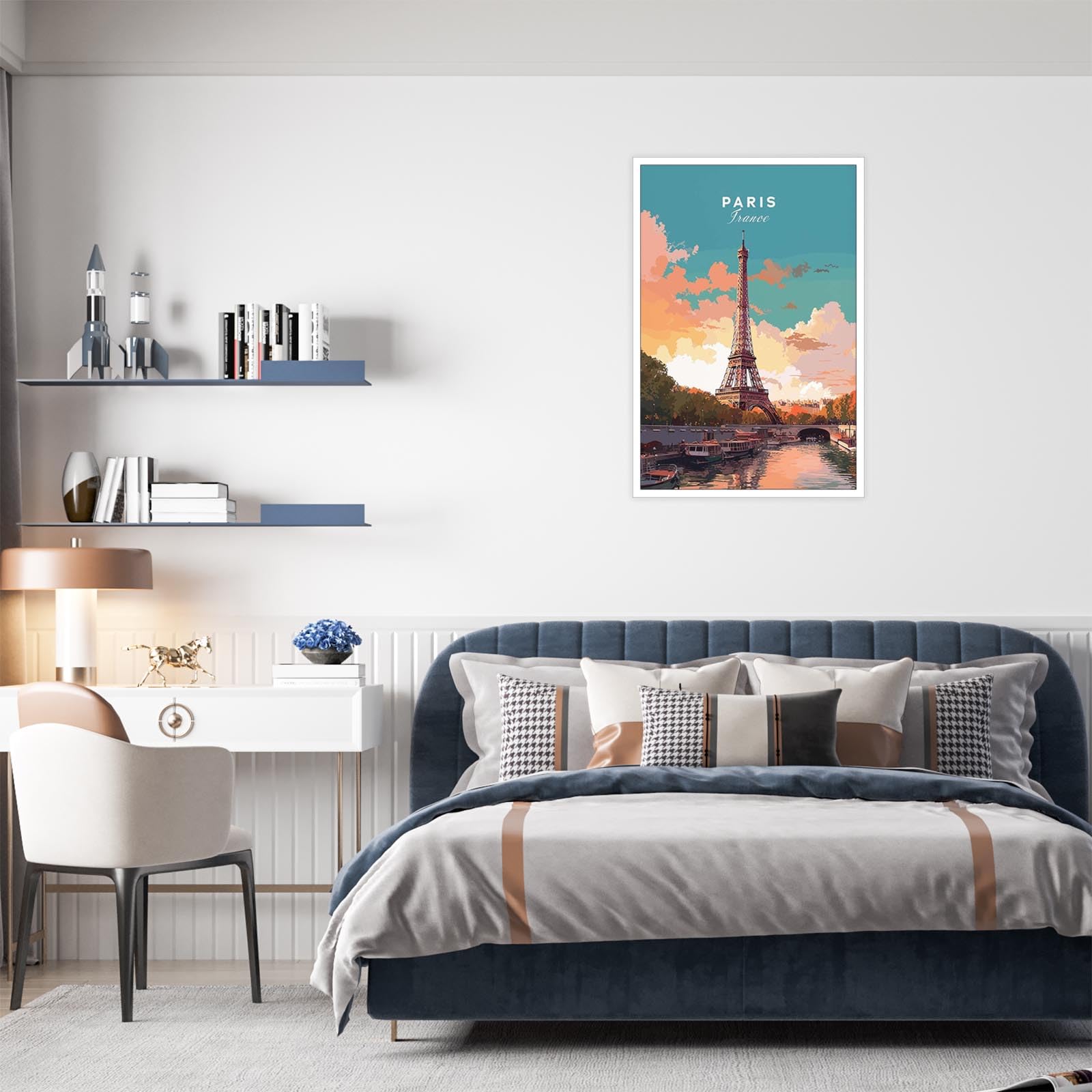 Foto 6 pulgar | Decoración Mural Vintage Con Paisaje De La Ciudad De París, Torre Eiffel, 40 X 60 Cm - Venta Internacional.