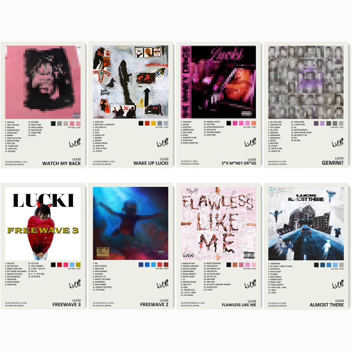 Foto 1 | Set De Pósteres De Lienzo Limitado Firmado Para La Portada Del Álbum Lucki Music - Venta Internacional.