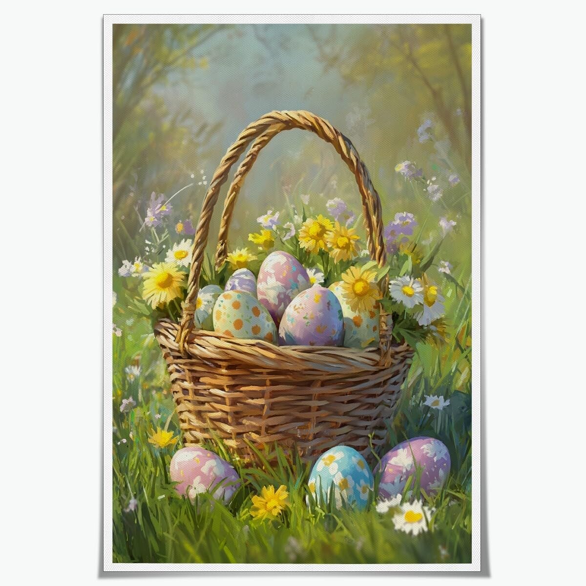 Foto 2 pulgar | Lienzo Para Pared Con Estampado De Huevos De Pascua, Estilo Vintage, Primavera, 40 X 60 Cm - Venta Internacional.