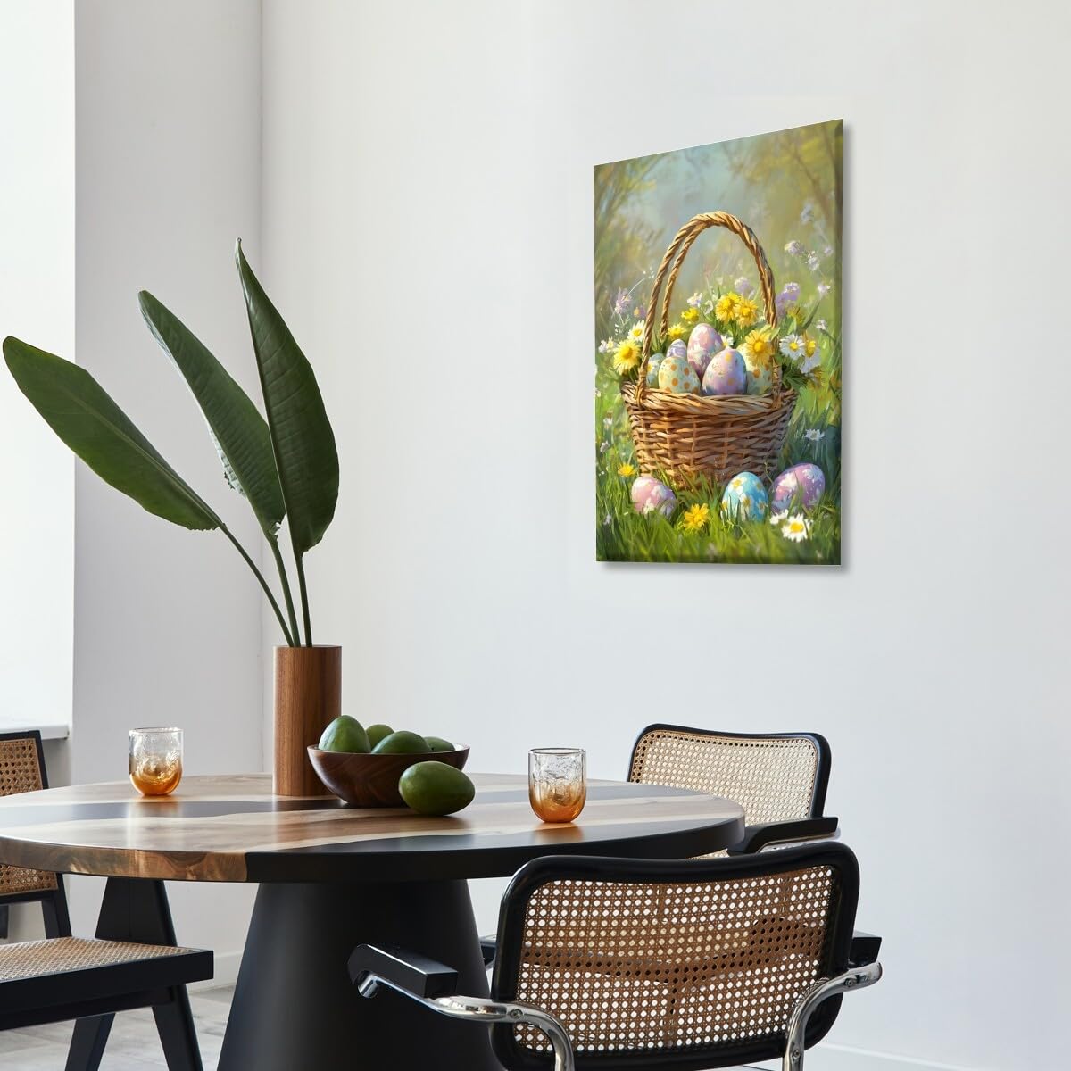 Foto 8 pulgar | Lienzo Para Pared Con Estampado De Huevos De Pascua, Estilo Vintage, Primavera, 40 X 60 Cm - Venta Internacional.
