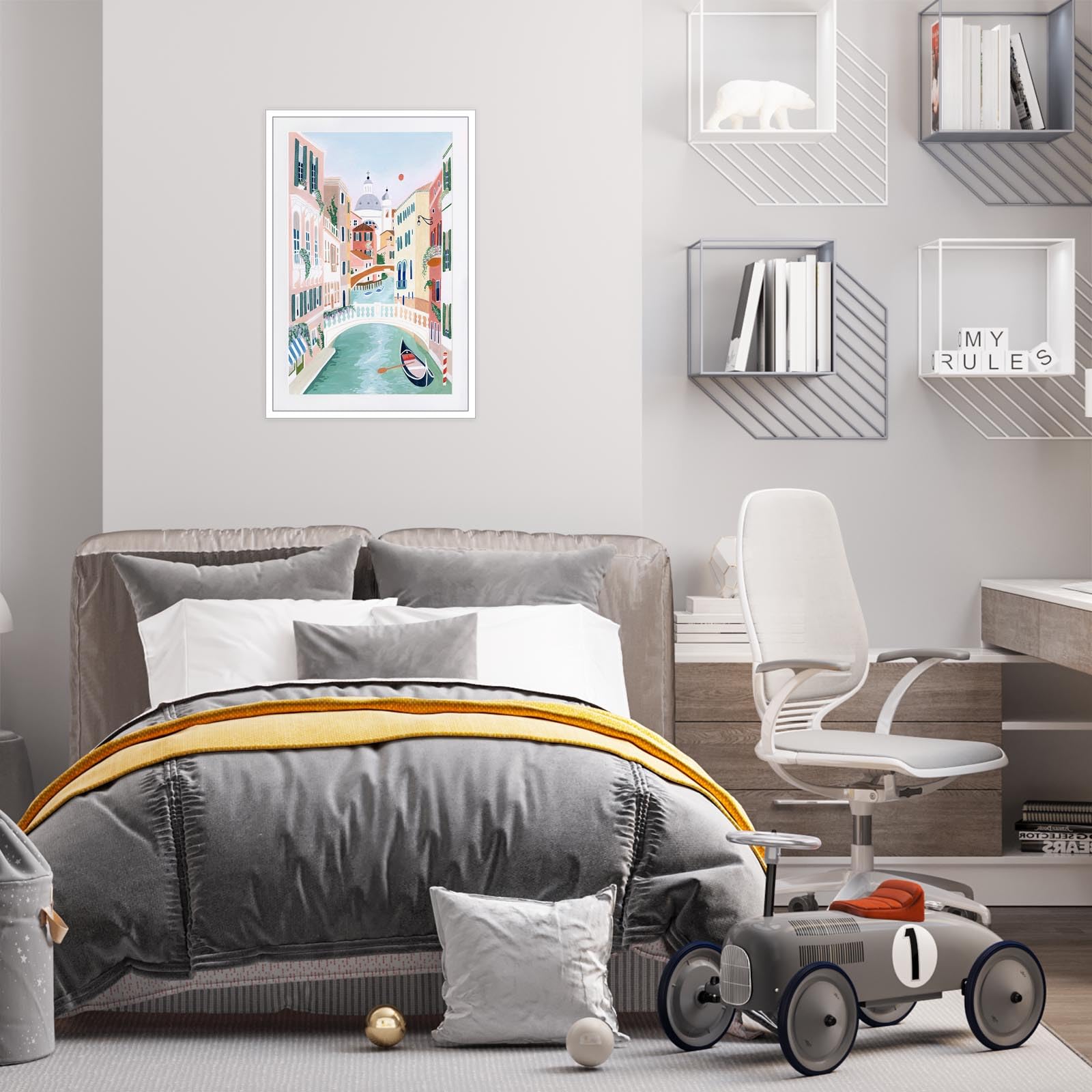 Foto 7 pulgar | Pósteres De Lienzo Modernos Con Paisajes De Venecia, Ciudad De Italia, 40 X 60 Cm - Venta Internacional.