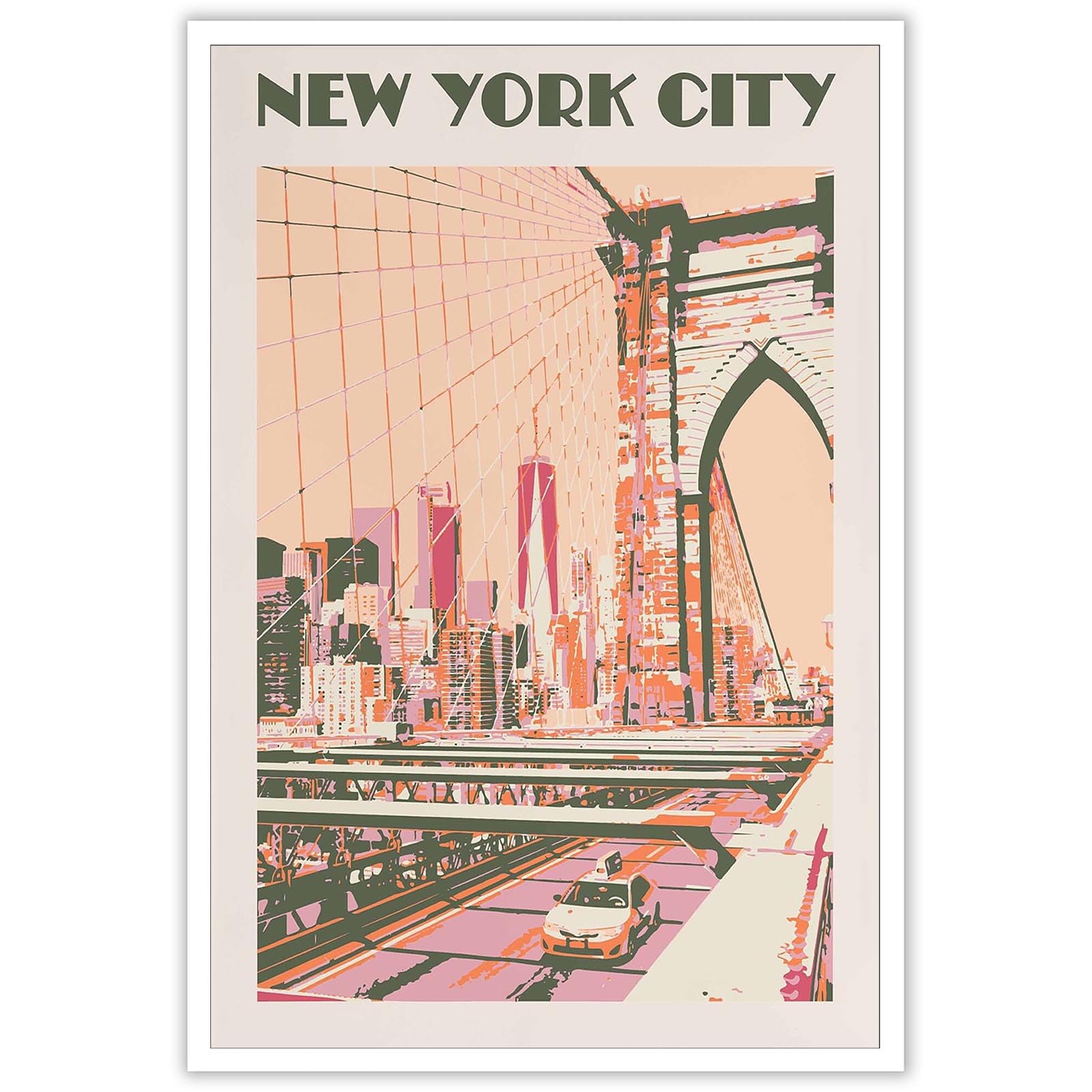 Póster En Lienzo Vintage Con Paisaje De La Ciudad De Nueva York, 40 X 60 Cm - Venta Internacional.