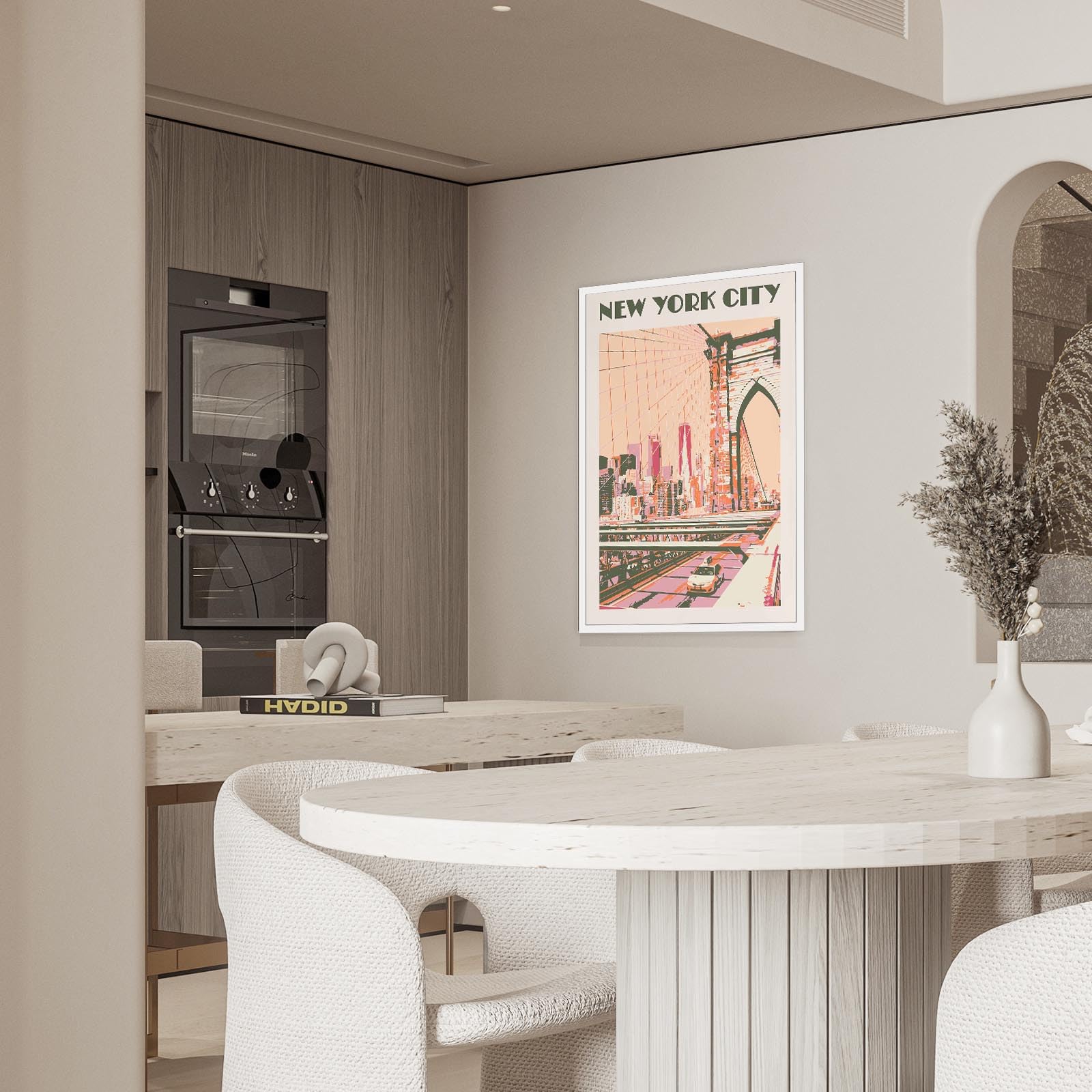 Foto 7 pulgar | Póster En Lienzo Vintage Con Paisaje De La Ciudad De Nueva York, 40 X 60 Cm - Venta Internacional.