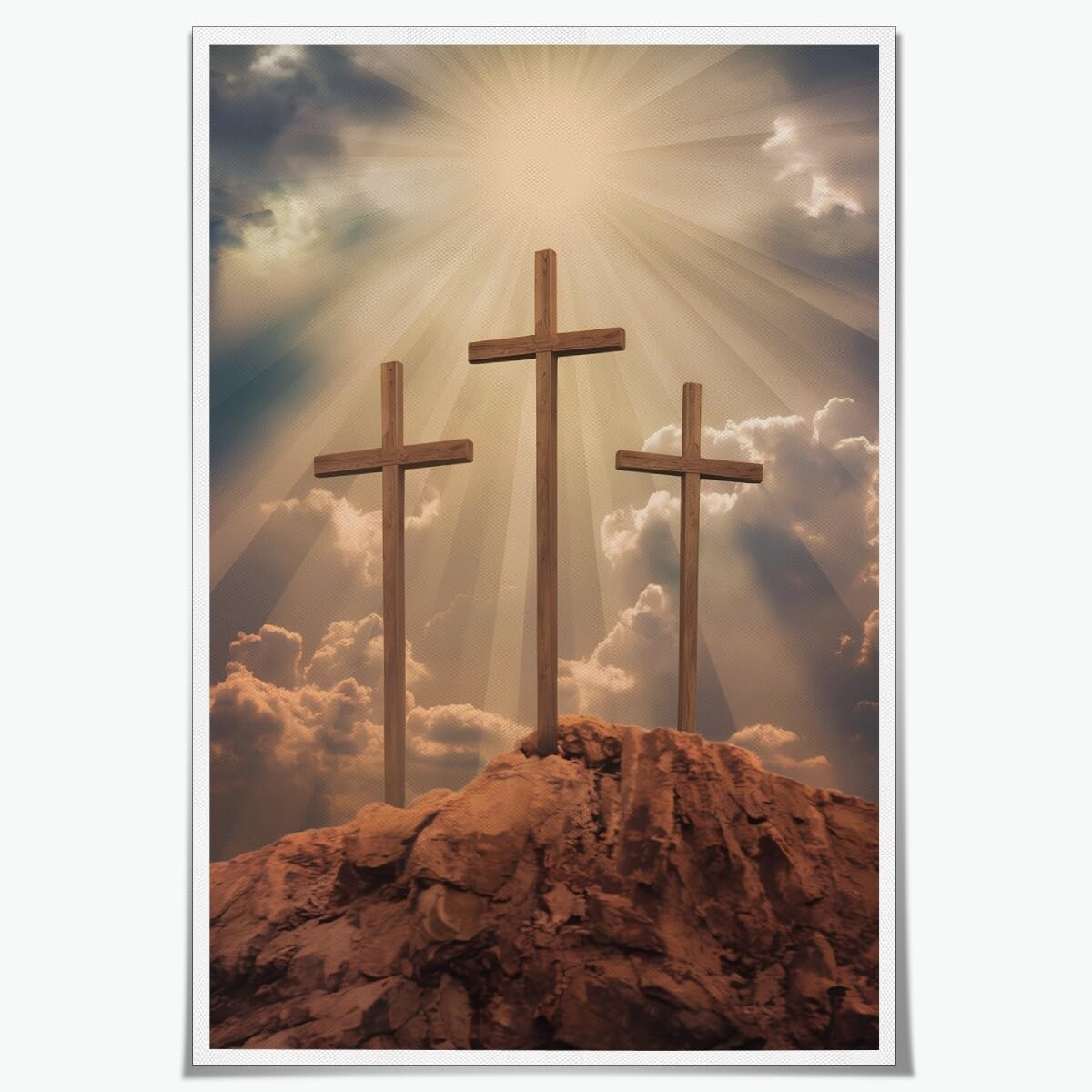 Lámina Mural Con Santa Cruz De Pascua, Diseño Vintage De Jesús, 40 X 60 Cm - Venta Internacional.