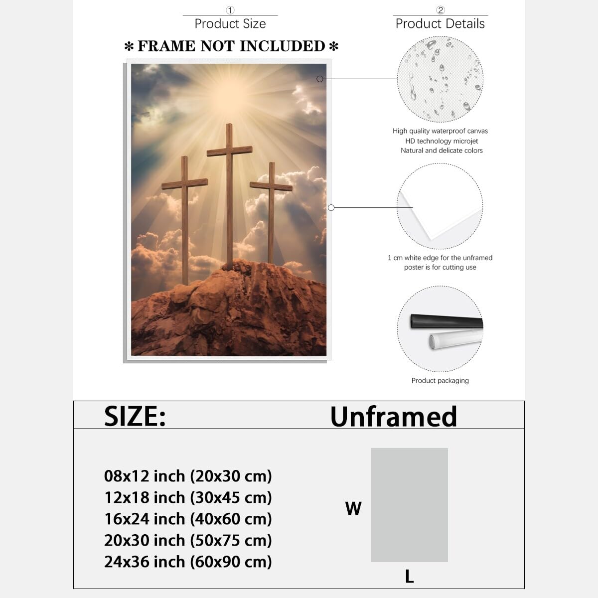 Foto 2 | Lámina Mural Con Santa Cruz De Pascua, Diseño Vintage De Jesús, 40 X 60 Cm - Venta Internacional.