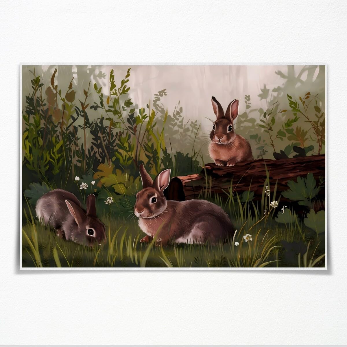 Foto 2 pulgar | Lienzo Decorativo Vintage Con Diseño De Conejos De Pascua, 40 X 60 Cm - Venta Internacional.