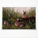 Lienzo Decorativo Vintage Con Diseño De Conejos De Pascua, 40 X 60 Cm - Venta Internacional.
