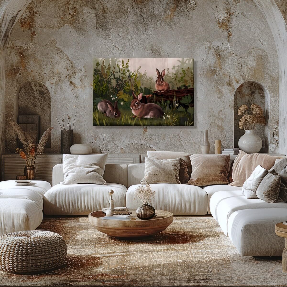 Foto 6 pulgar | Lienzo Decorativo Vintage Con Diseño De Conejos De Pascua, 40 X 60 Cm - Venta Internacional.
