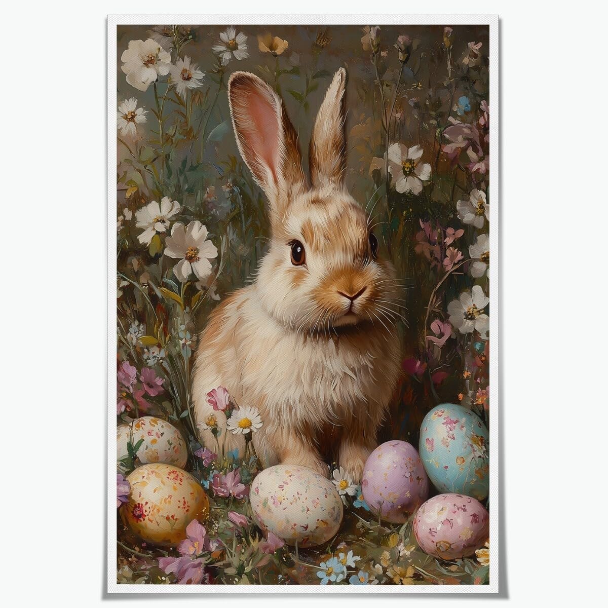 Foto 2 pulgar | Lienzo Decorativo Vintage Con Forma De Huevo De Conejo De Pascua, 40 X 60 Cm, Sin Marco - Venta Internacional.