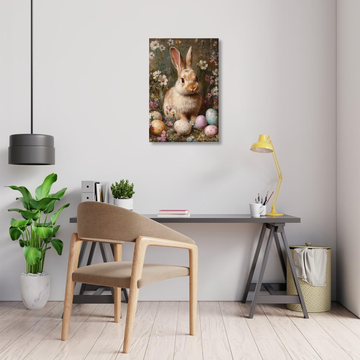Foto 4 pulgar | Lienzo Decorativo Vintage Con Forma De Huevo De Conejo De Pascua, 40 X 60 Cm, Sin Marco - Venta Internacional.
