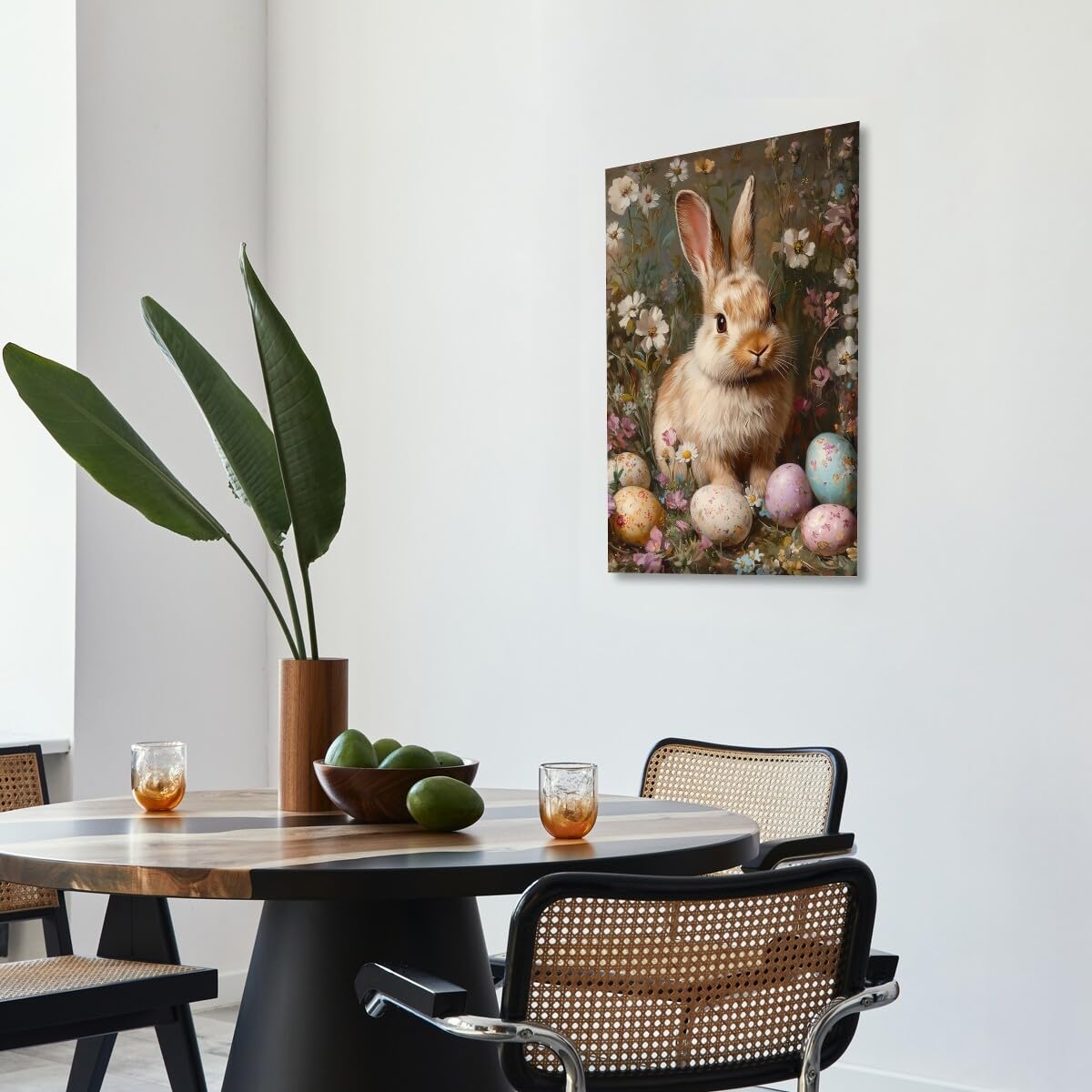 Foto 8 pulgar | Lienzo Decorativo Vintage Con Forma De Huevo De Conejo De Pascua, 40 X 60 Cm, Sin Marco - Venta Internacional.