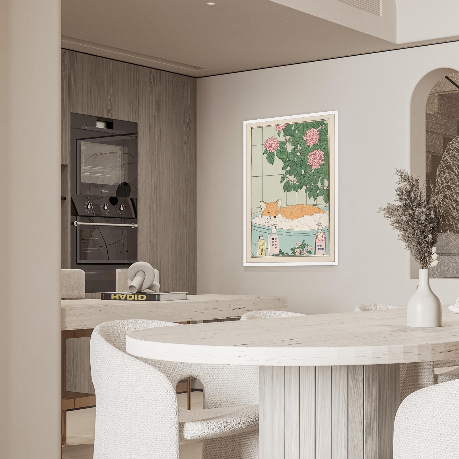 Foto 6 | Lámina De Pared Con Diseño De Zorro Japonés Para Baño, 40 X 60 Cm, Sin Marco - Venta Internacional.