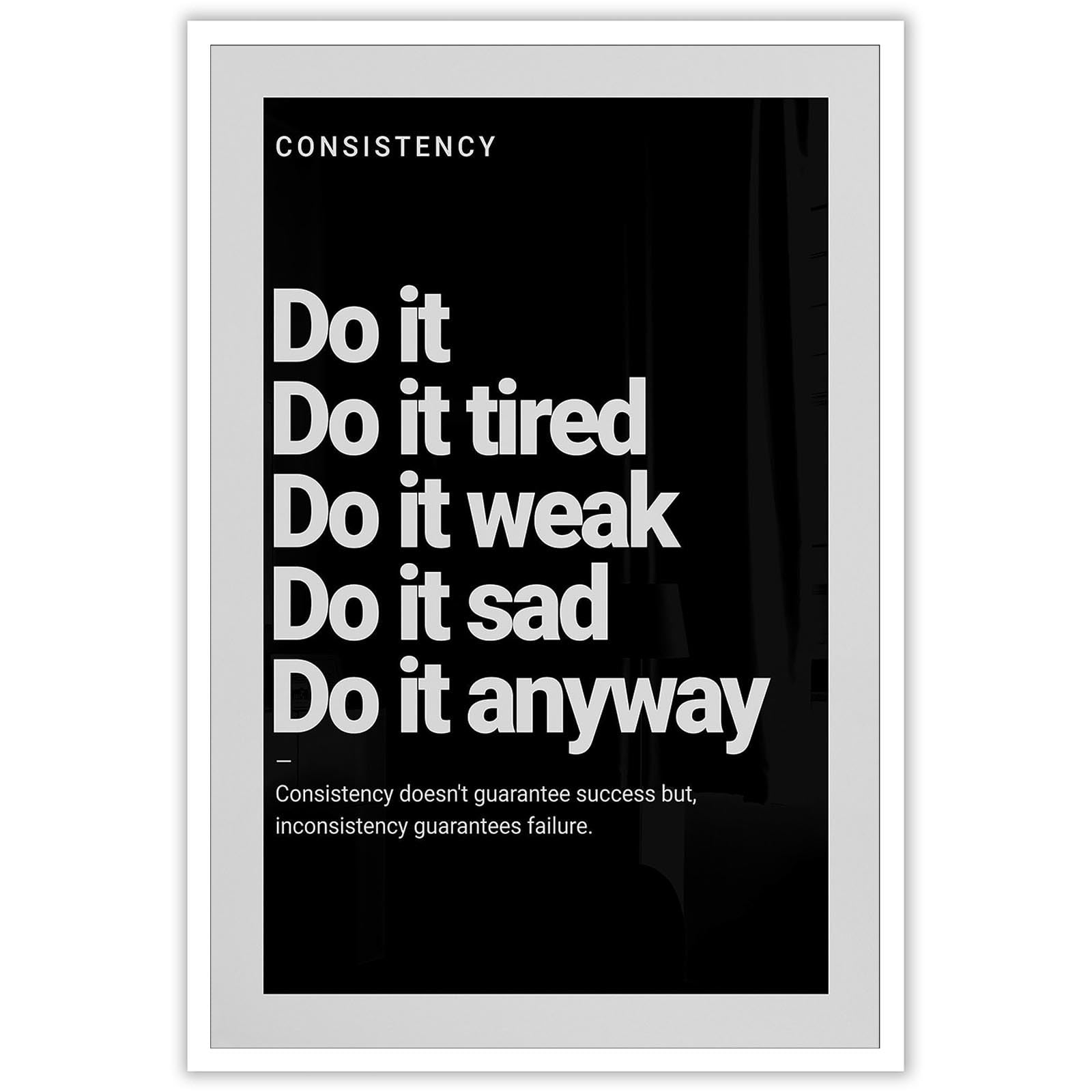 Póster Decorativo Para Pared Con Frases Inspiradoras Y Consistentes De Color Negro Divertido, 40 X 60 Cm - Venta