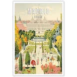 Decoración Mural Vintage Con Paisaje De La Ciudad De Madrid, Estilo Retro, España, 40 X 60 Cm - Venta Internacional.