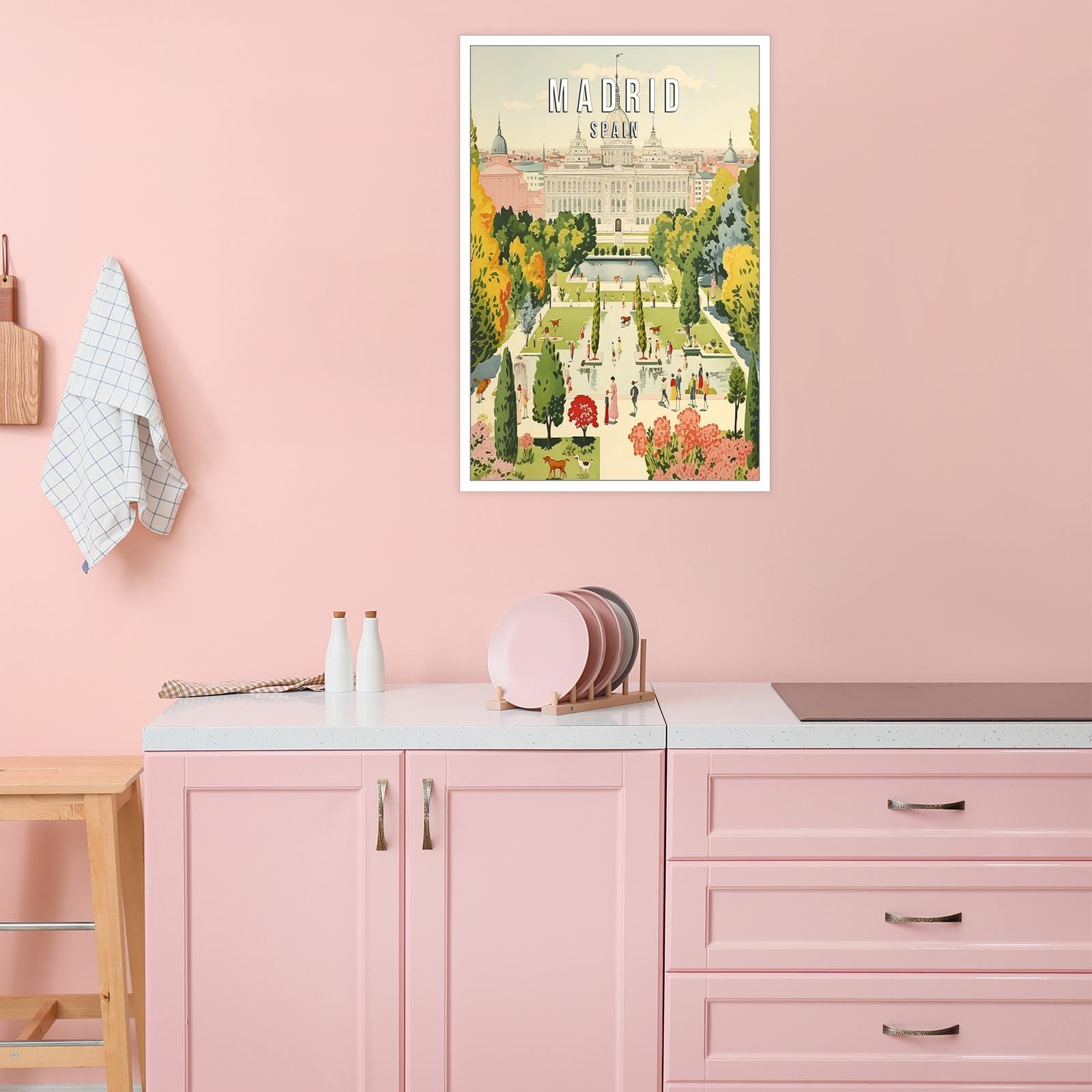 Foto 6 pulgar | Decoración Mural Vintage Con Paisaje De La Ciudad De Madrid, Estilo Retro, España, 40 X 60 Cm - Venta Internacional.