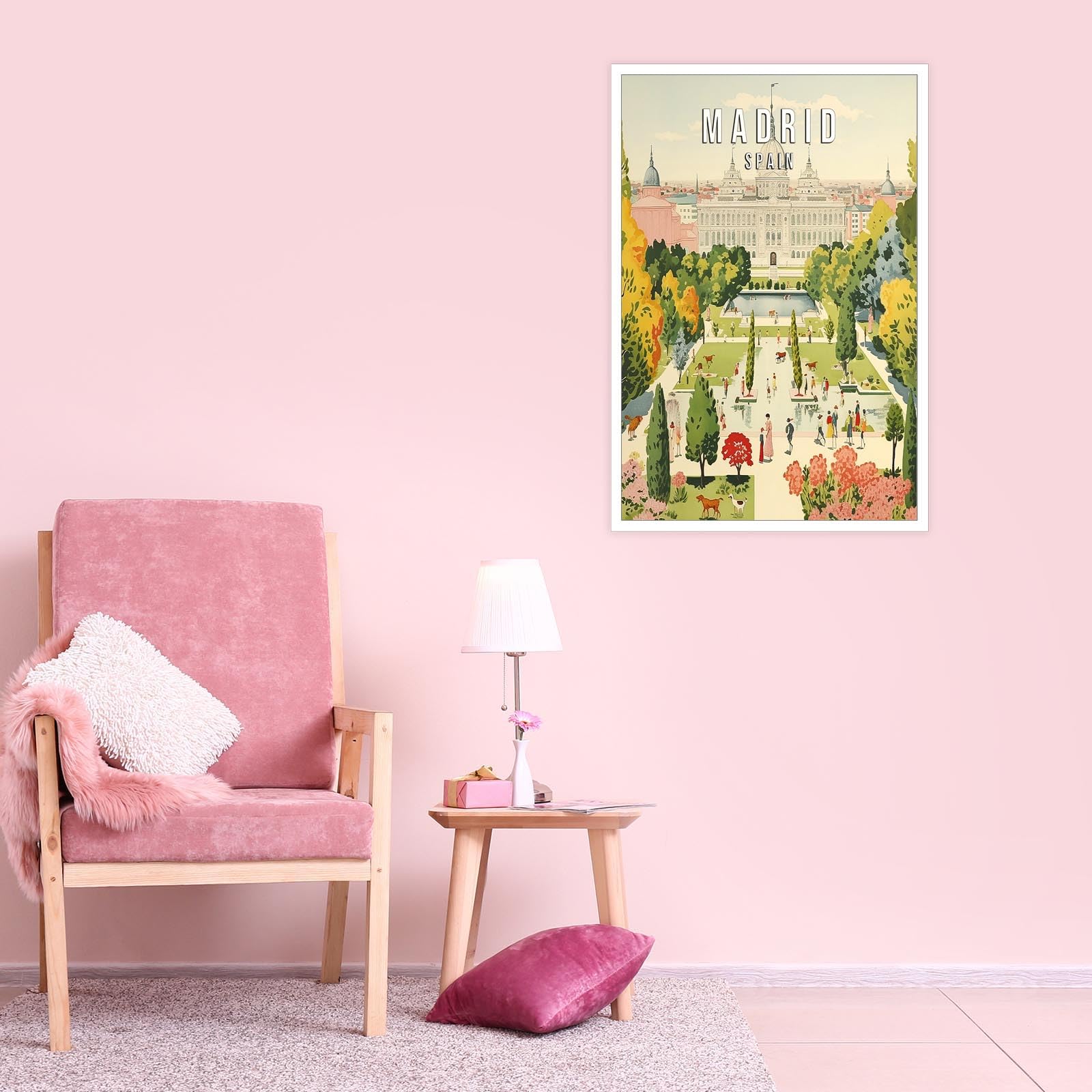 Foto 8 pulgar | Decoración Mural Vintage Con Paisaje De La Ciudad De Madrid, Estilo Retro, España, 40 X 60 Cm - Venta Internacional.