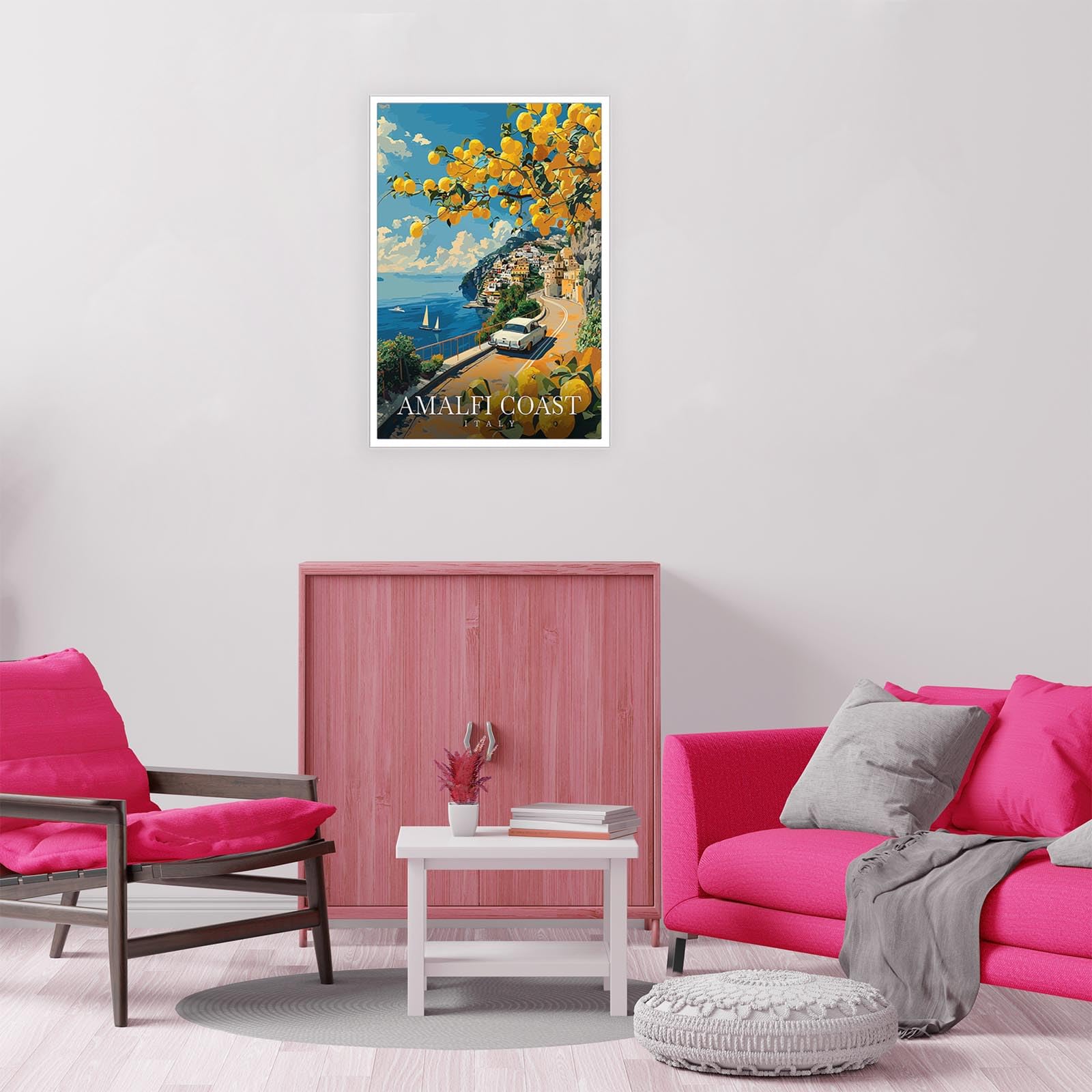 Foto 5 pulgar | Póster Decorativo Vintage Con Paisajes De La Costa De Amalfi, Italia Retro - Venta Internacional.