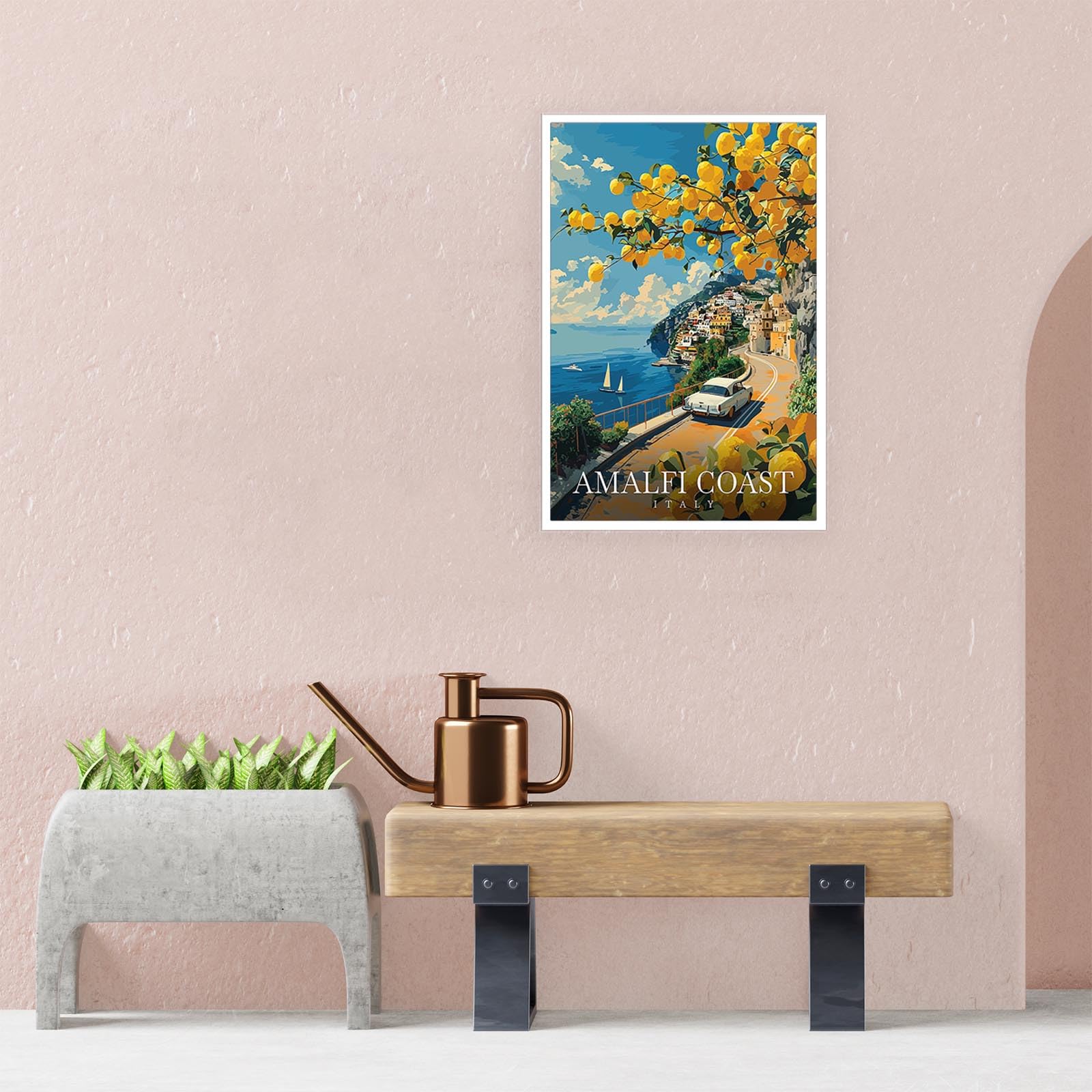 Foto 8 pulgar | Póster Decorativo Vintage Con Paisajes De La Costa De Amalfi, Italia Retro - Venta Internacional.