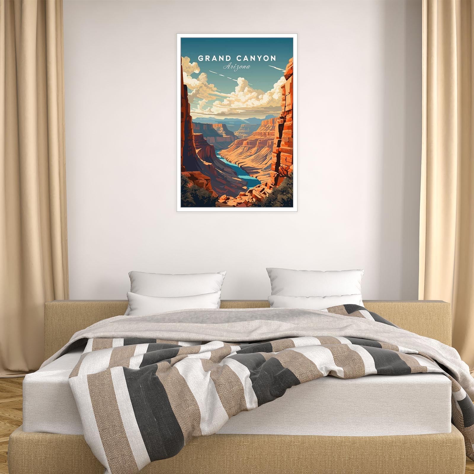 Foto 4 pulgar | Póster De Lienzo Vintage Con Paisajes Del Gran Cañón, 40 X 60 Cm, Sin Marco - Venta Internacional.