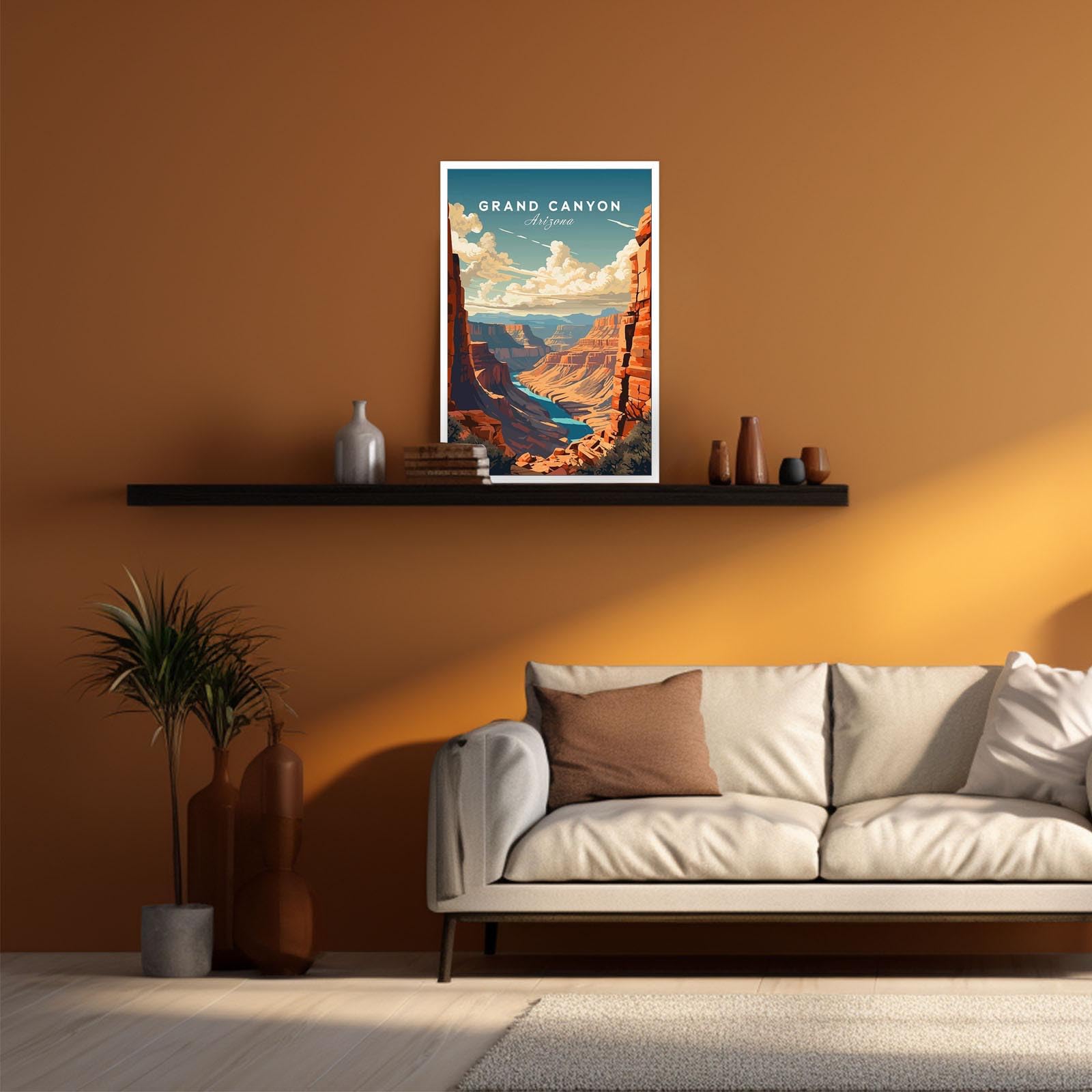 Foto 5 pulgar | Póster De Lienzo Vintage Con Paisajes Del Gran Cañón, 40 X 60 Cm, Sin Marco - Venta Internacional.