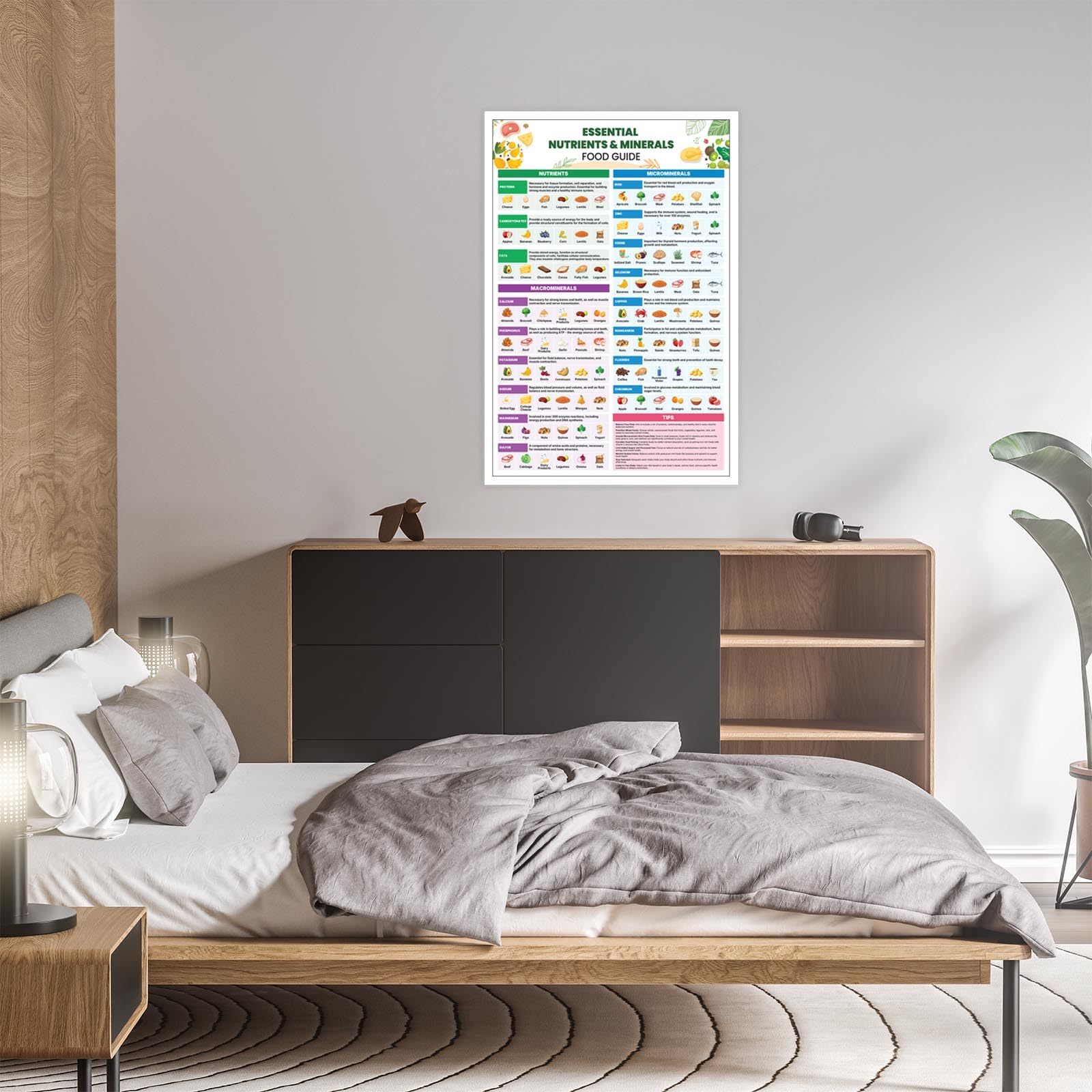 Foto 7 | Lienzo Para Decoración De Pared, Moderno Y Nutritivo, Guía De Alimentos, 40 X 60 Cm - Venta Internacional.