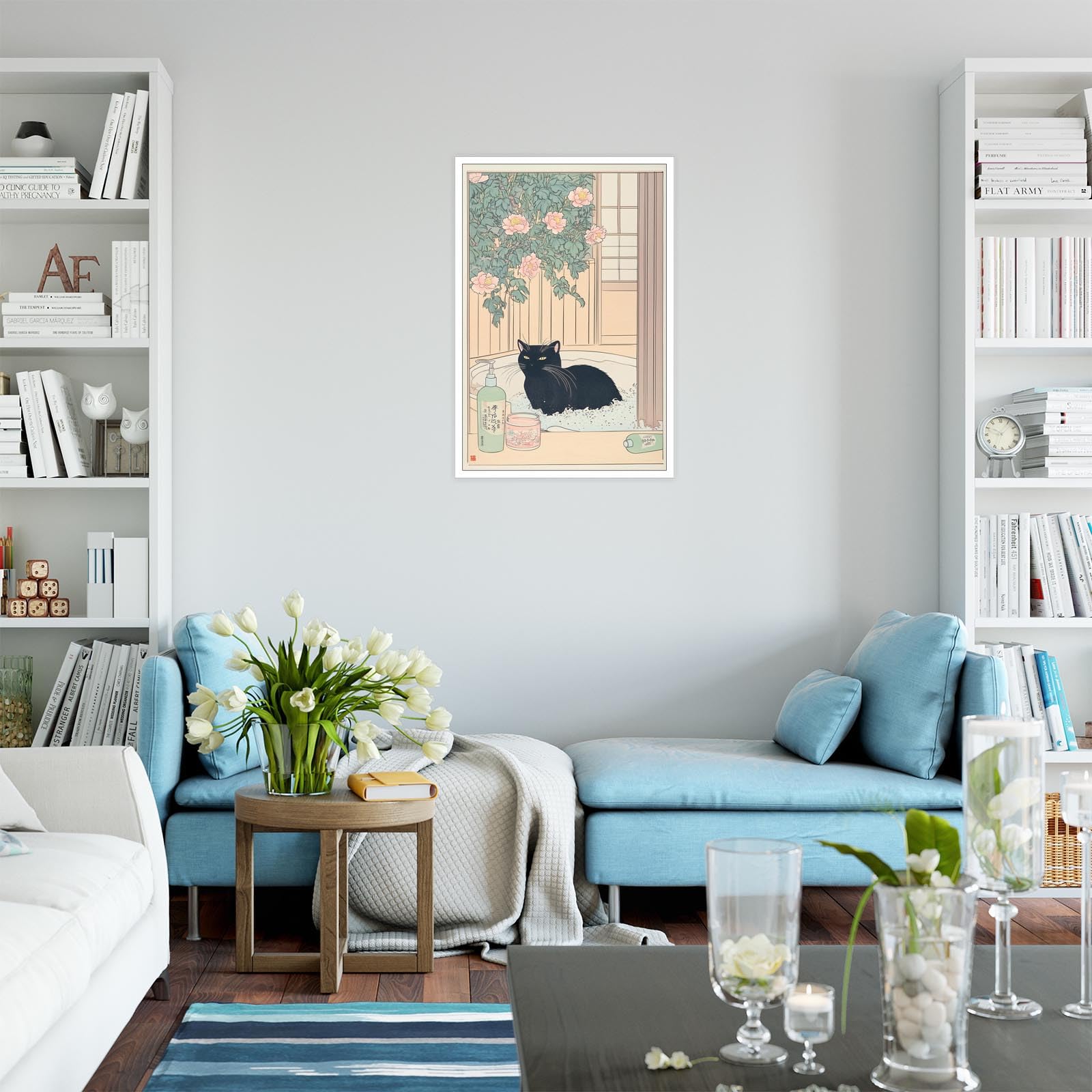 Foto 6 | Lienzo Decorativo Para Pared Con Gato Negro Japonés, 40 X 60 Cm, Sin Marco - Venta Internacional.
