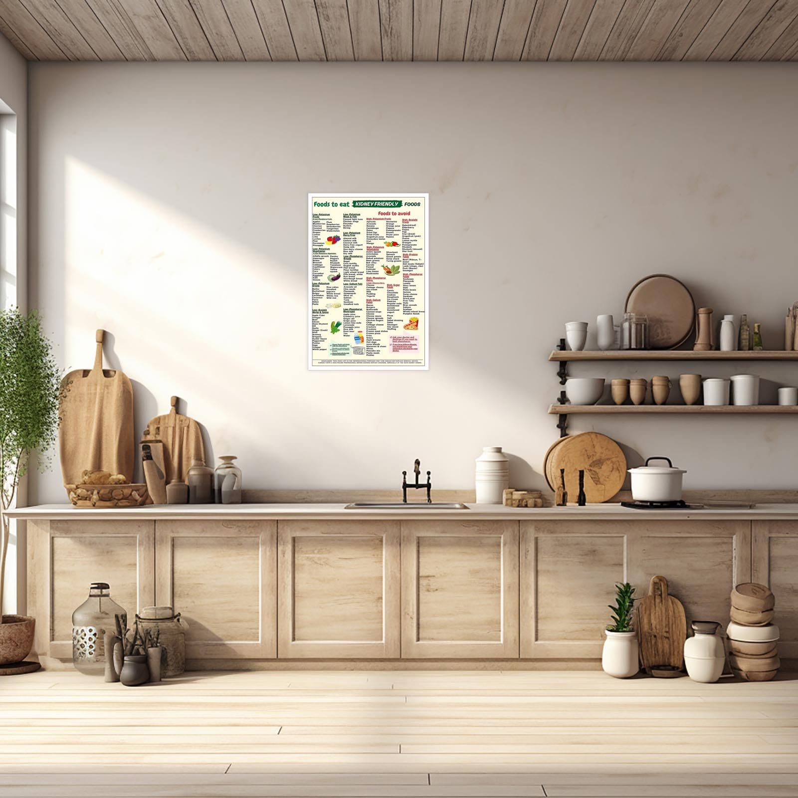Foto 7 | Póster Sobre Lienzo Para Pared Con La Lista De Alimentos De Kidney Awareness, 40 X 60 Cm - Venta Internacional.