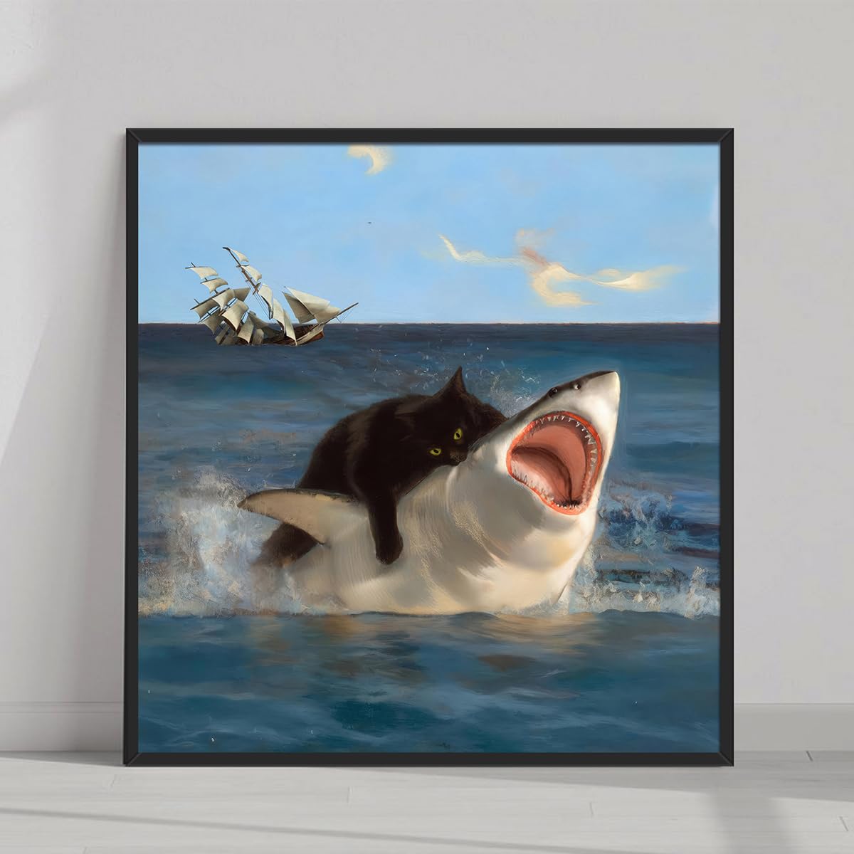 Foto 3 pulgar | Póster Mural Con Meme De Gato Gordo Contra Tiburón Y Gato Negro Contra Pulpo - Venta Internacional.