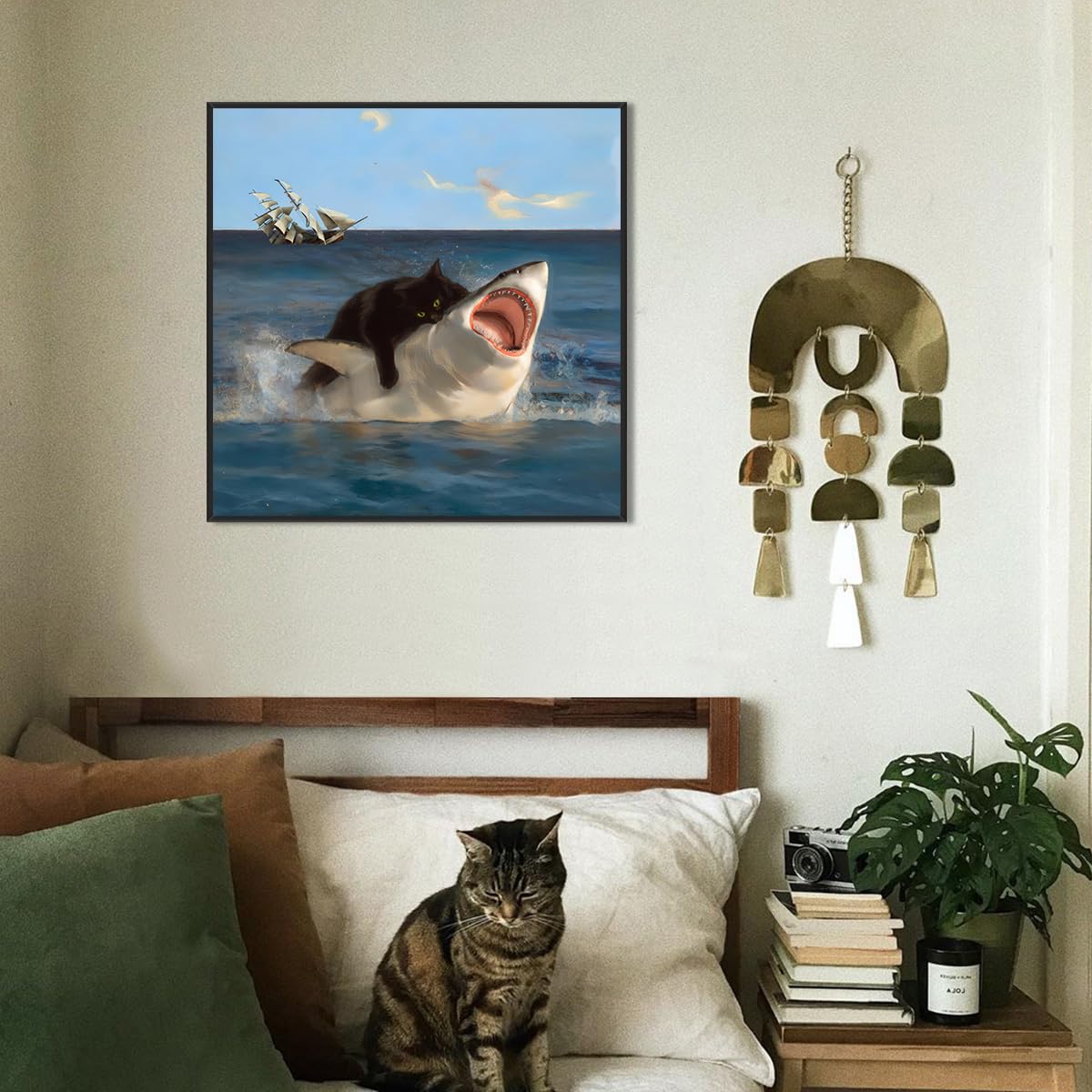 Foto 6 pulgar | Póster Mural Con Meme De Gato Gordo Contra Tiburón Y Gato Negro Contra Pulpo - Venta Internacional.