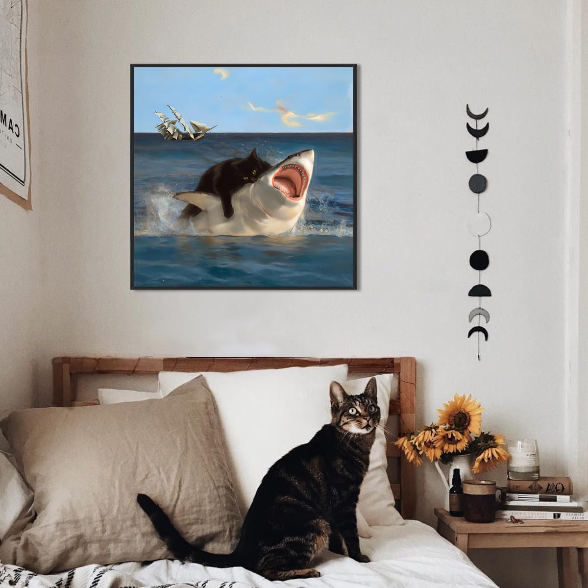 Foto 7 pulgar | Póster Mural Con Meme De Gato Gordo Contra Tiburón Y Gato Negro Contra Pulpo - Venta Internacional.