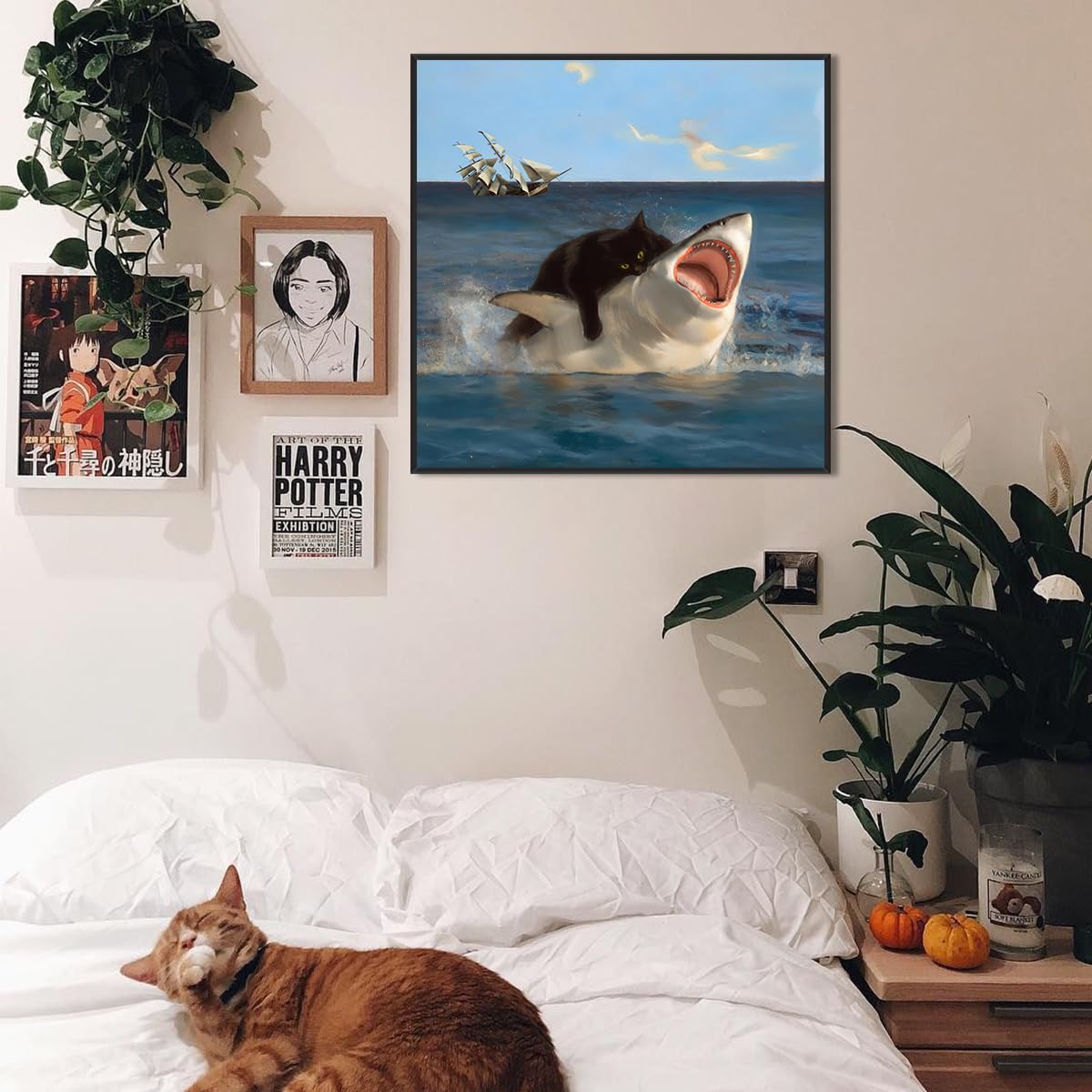 Foto 8 pulgar | Póster Mural Con Meme De Gato Gordo Contra Tiburón Y Gato Negro Contra Pulpo - Venta Internacional.