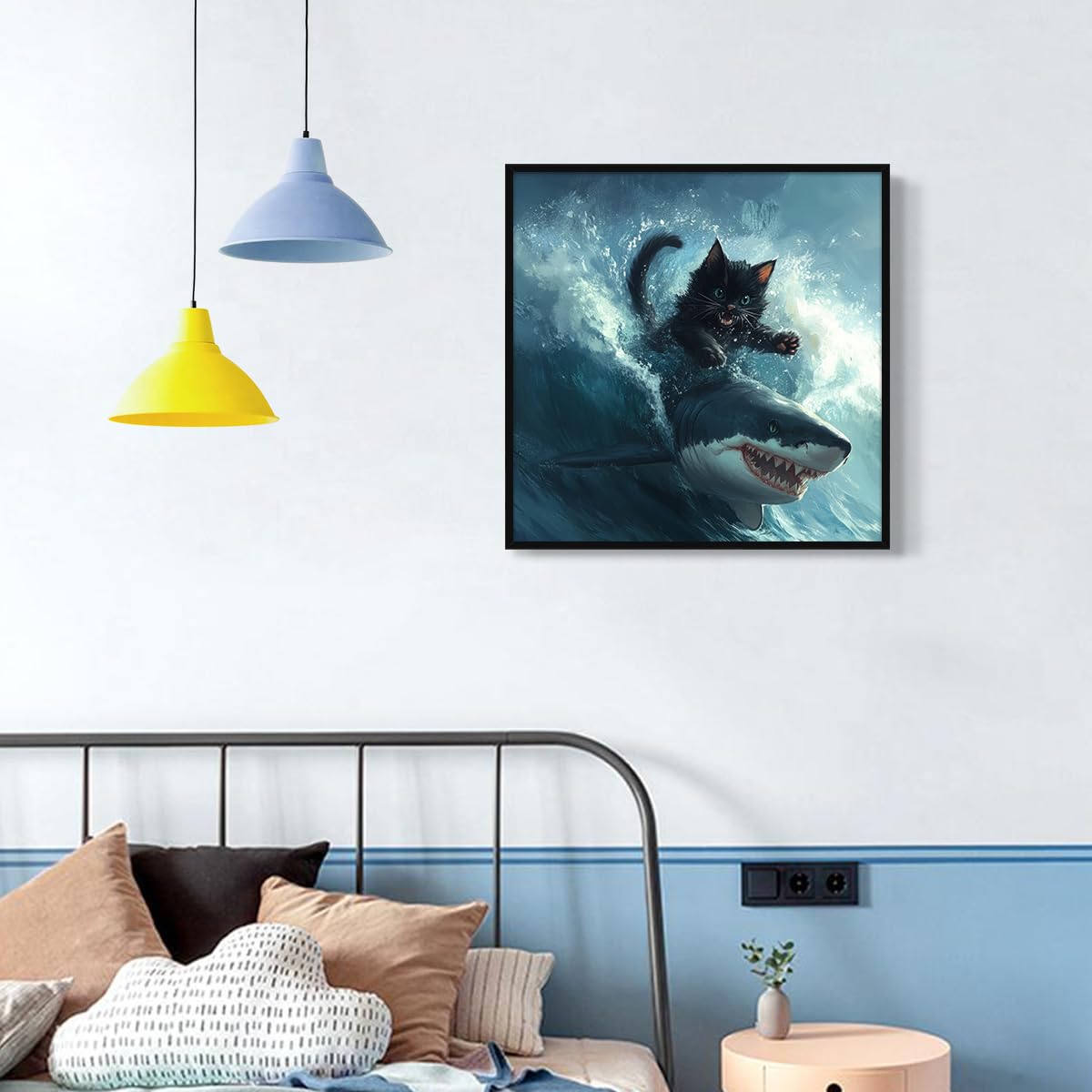 Foto 6 pulgar | Póster Mural Con Meme De Gato Gordo Contra Tiburón Y Gato Negro Contra Pulpo - Venta Internacional.