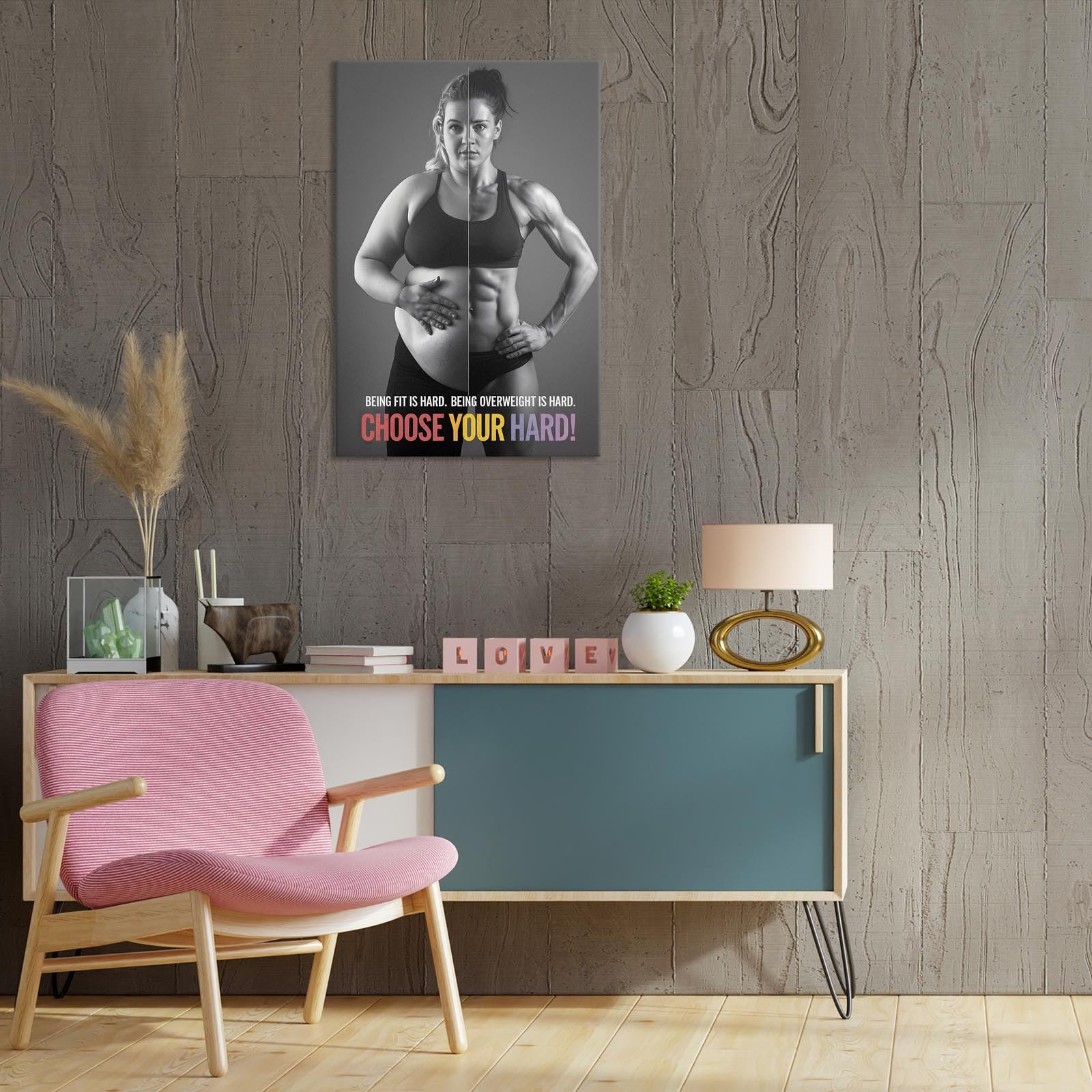 Foto 8 pulgar | Arte De Pared Motivacional Para Mujeres En Blanco Y Negro, 40 X 60 Cm - Venta Internacional.