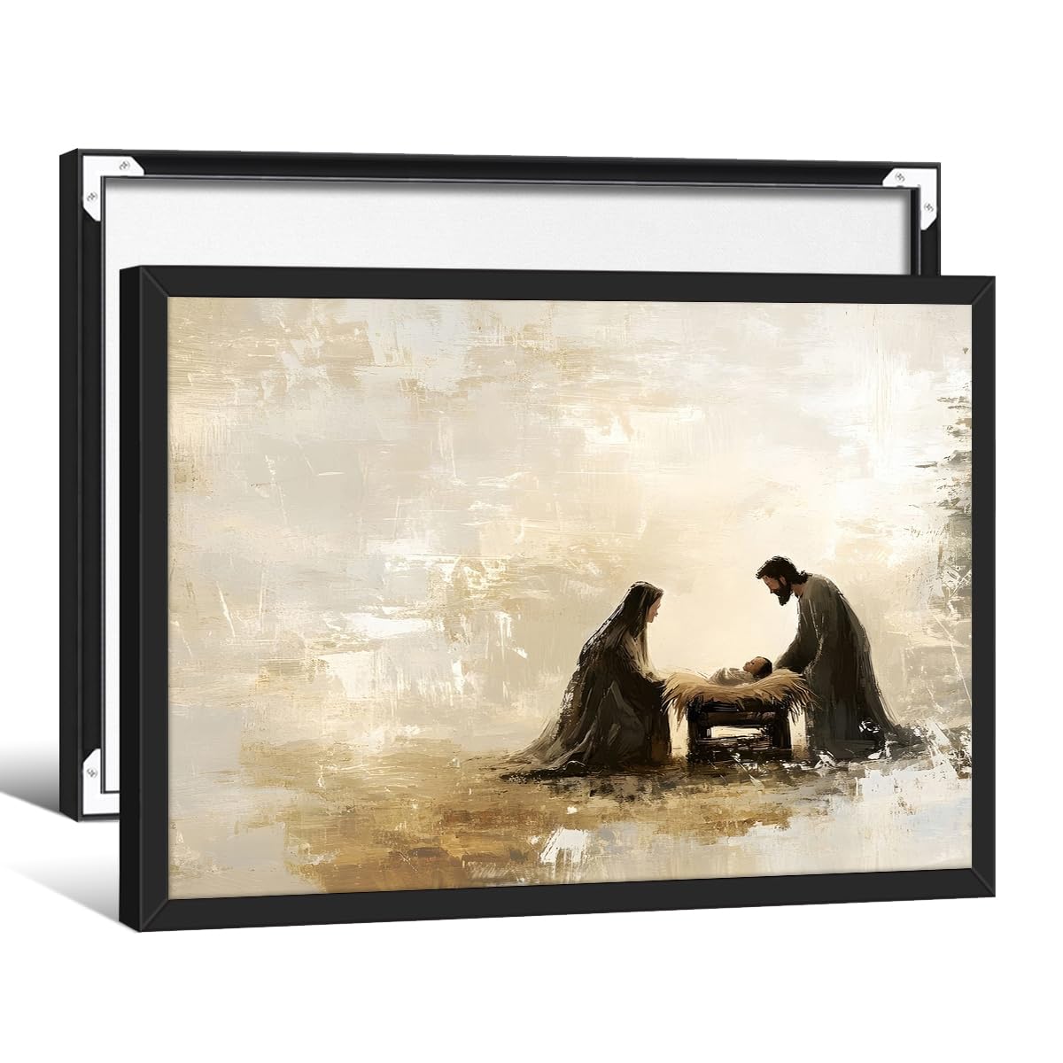 Póster Vintage Con Escena De La Natividad De Jesús, 30 X 40 Cm, Enmarcado En Negro - Venta Internacional.