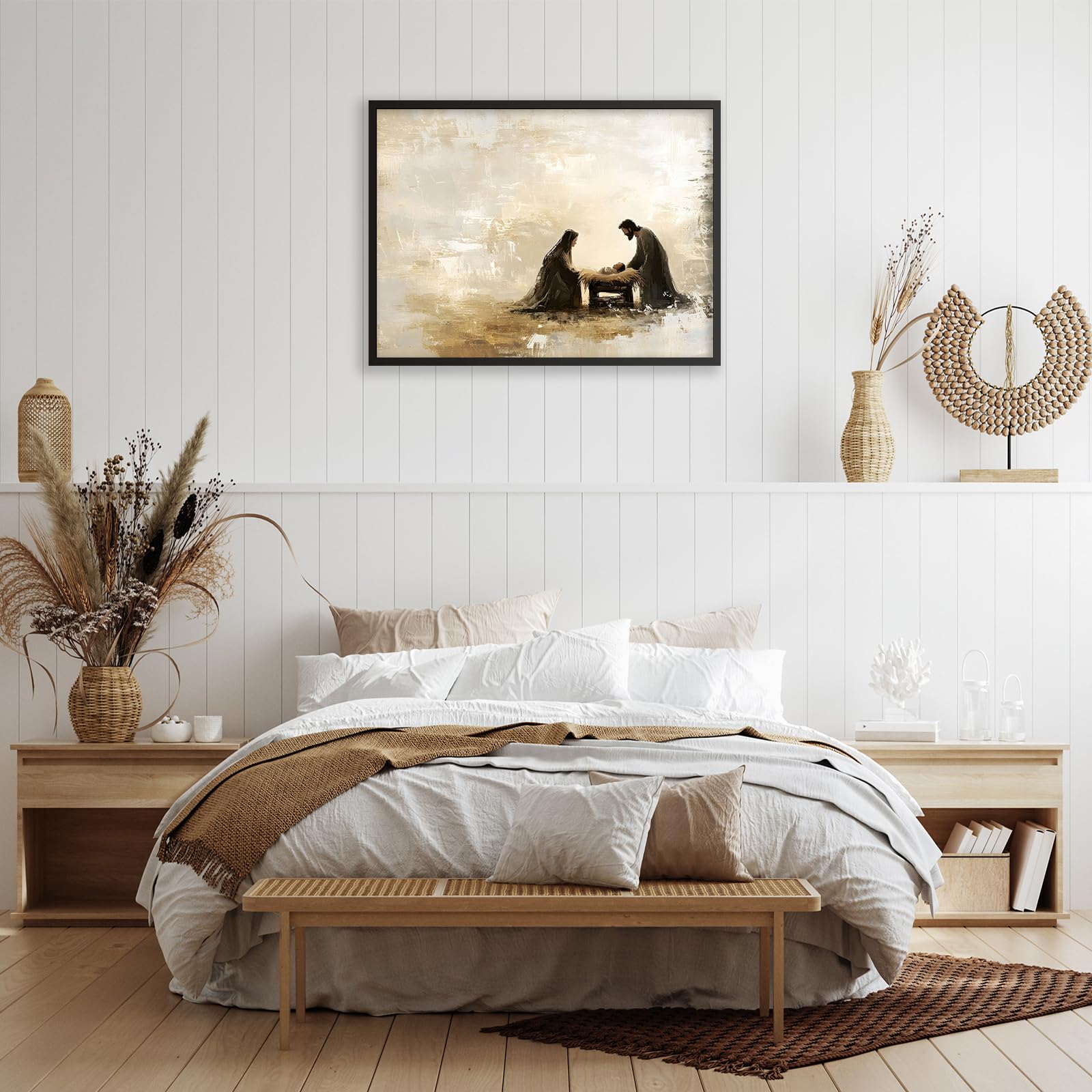 Foto 7 pulgar | Póster Vintage Con Escena De La Natividad De Jesús, 30 X 40 Cm, Enmarcado En Negro - Venta Internacional.